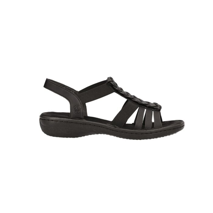 Rieker Sandalette mit Flechtaufsatz für Damen schwarz, 36