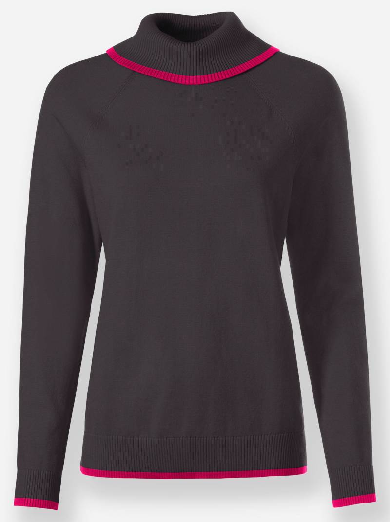 Rollkragen-Pullover in anthrazit-pink von heine