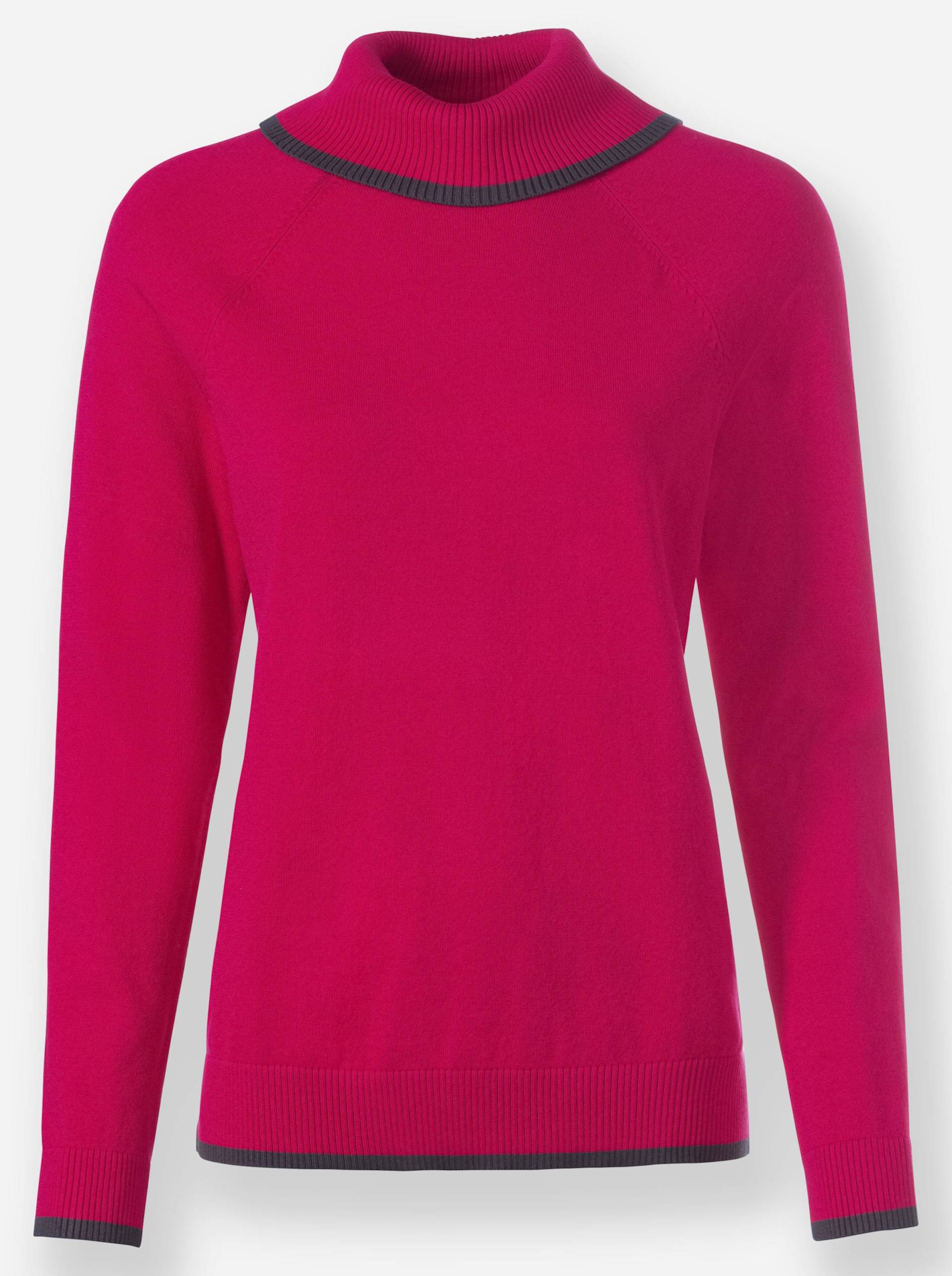 Rollkragen-Pullover in pink-anthrazit von heine