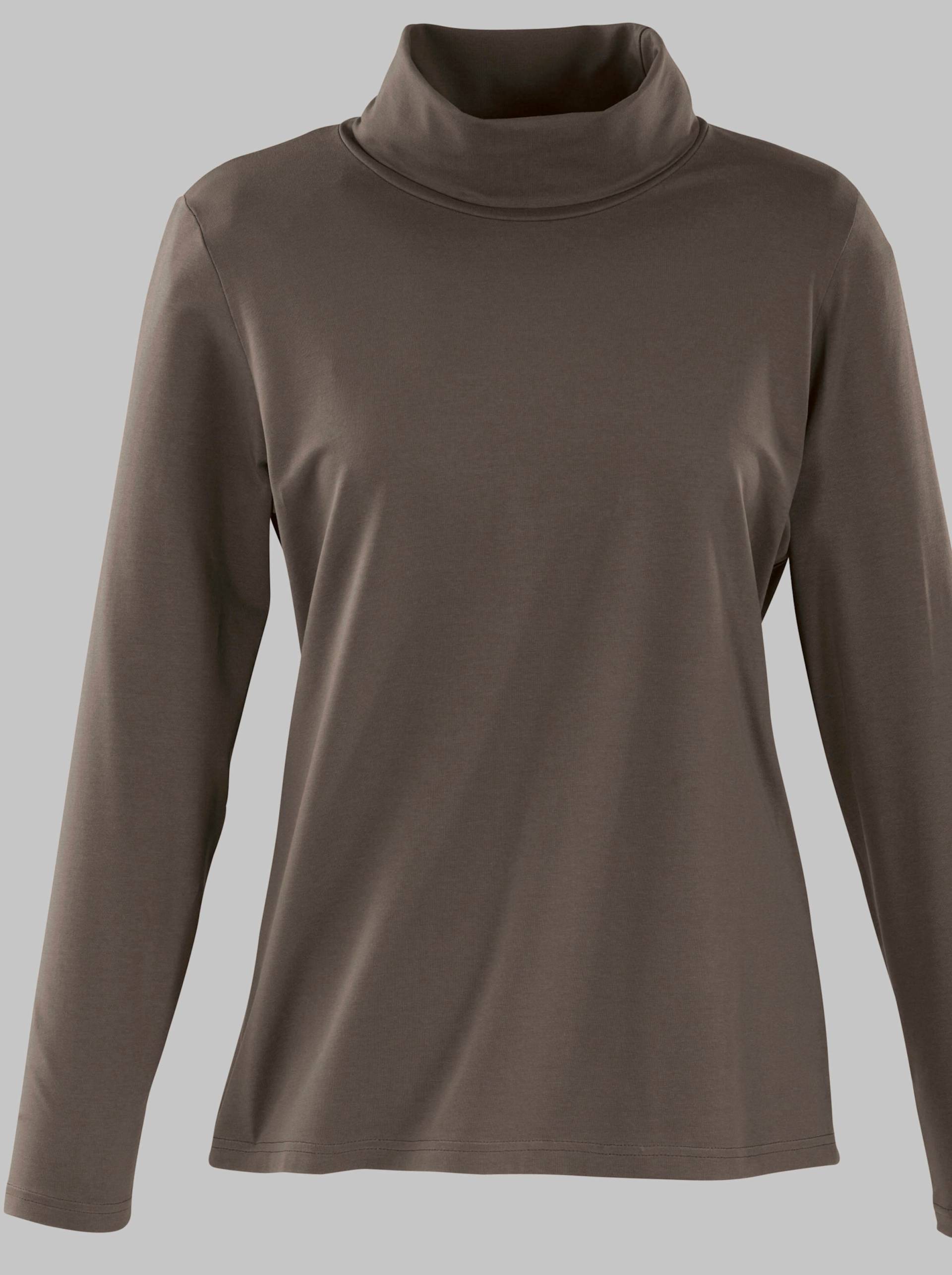 Rollkragenshirt in taupe von heine