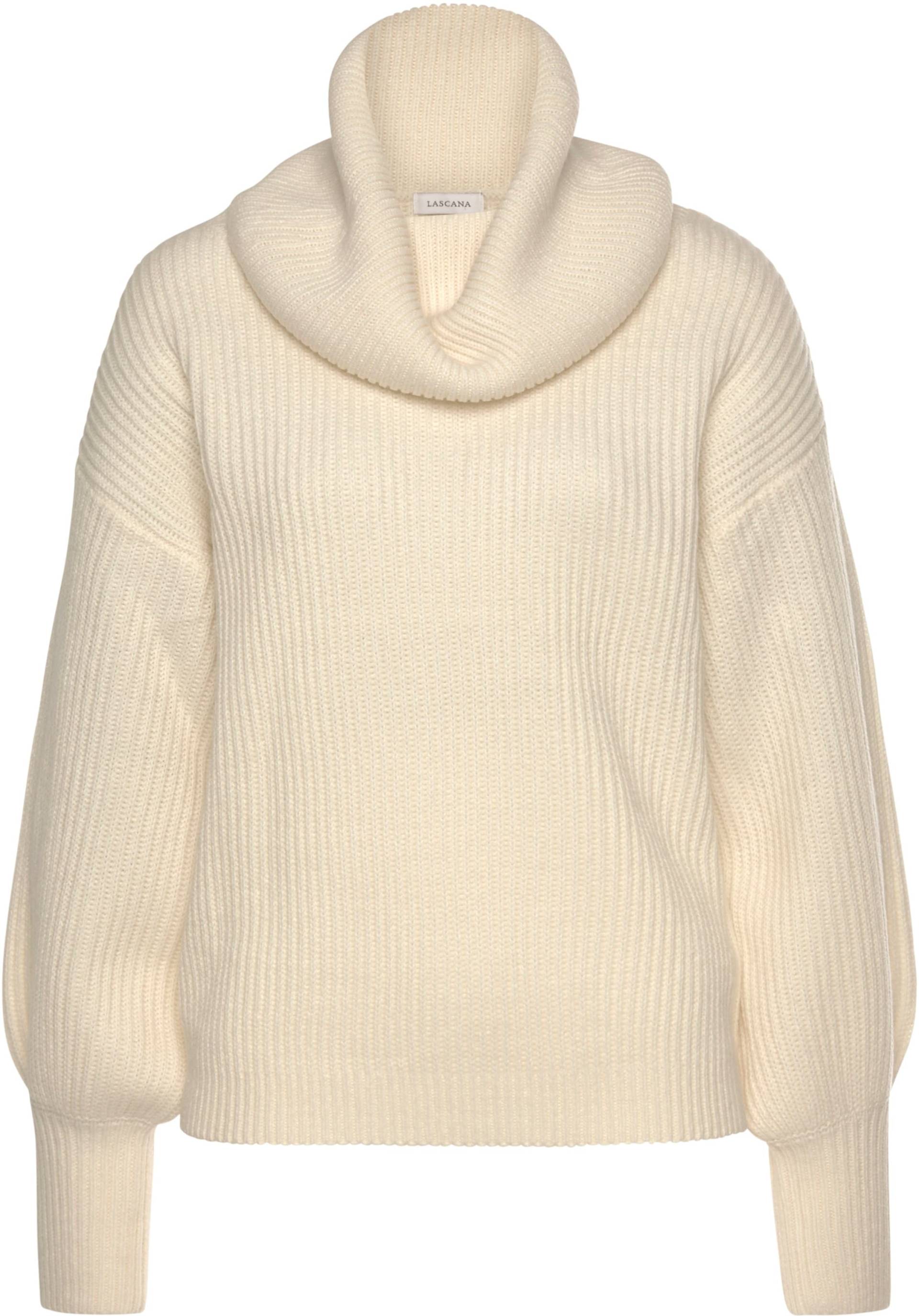 Rollkragenpullover in creme von LASCANA