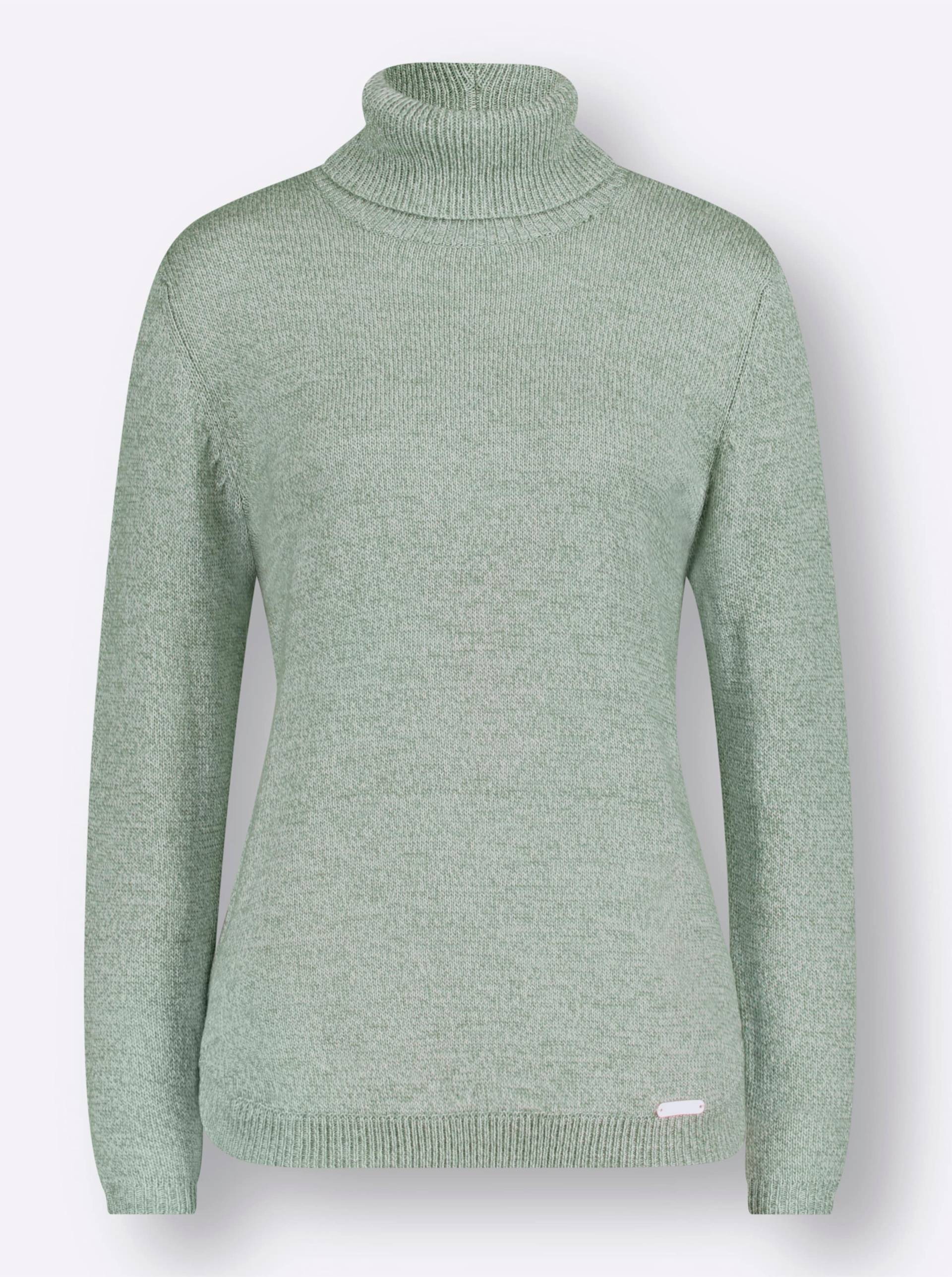 Rollkragenpullover in jade-kalkmint-meliert von heine