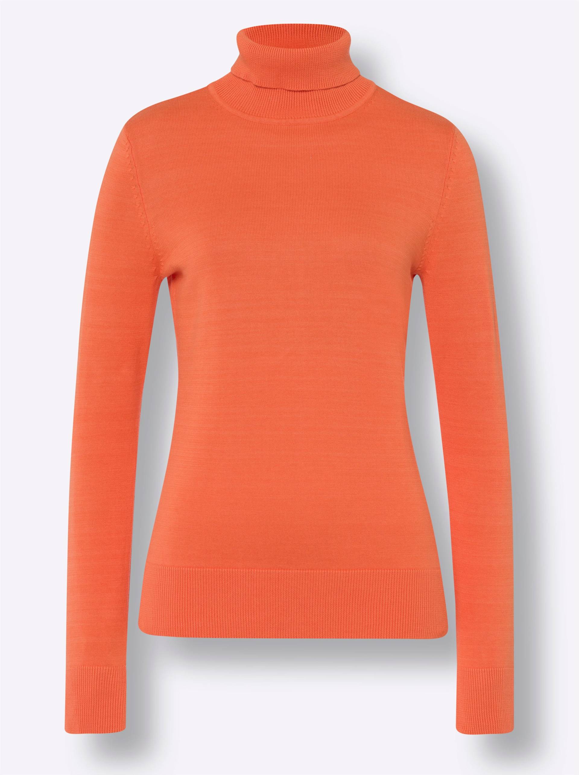 Rollkragenpullover in orange von heine