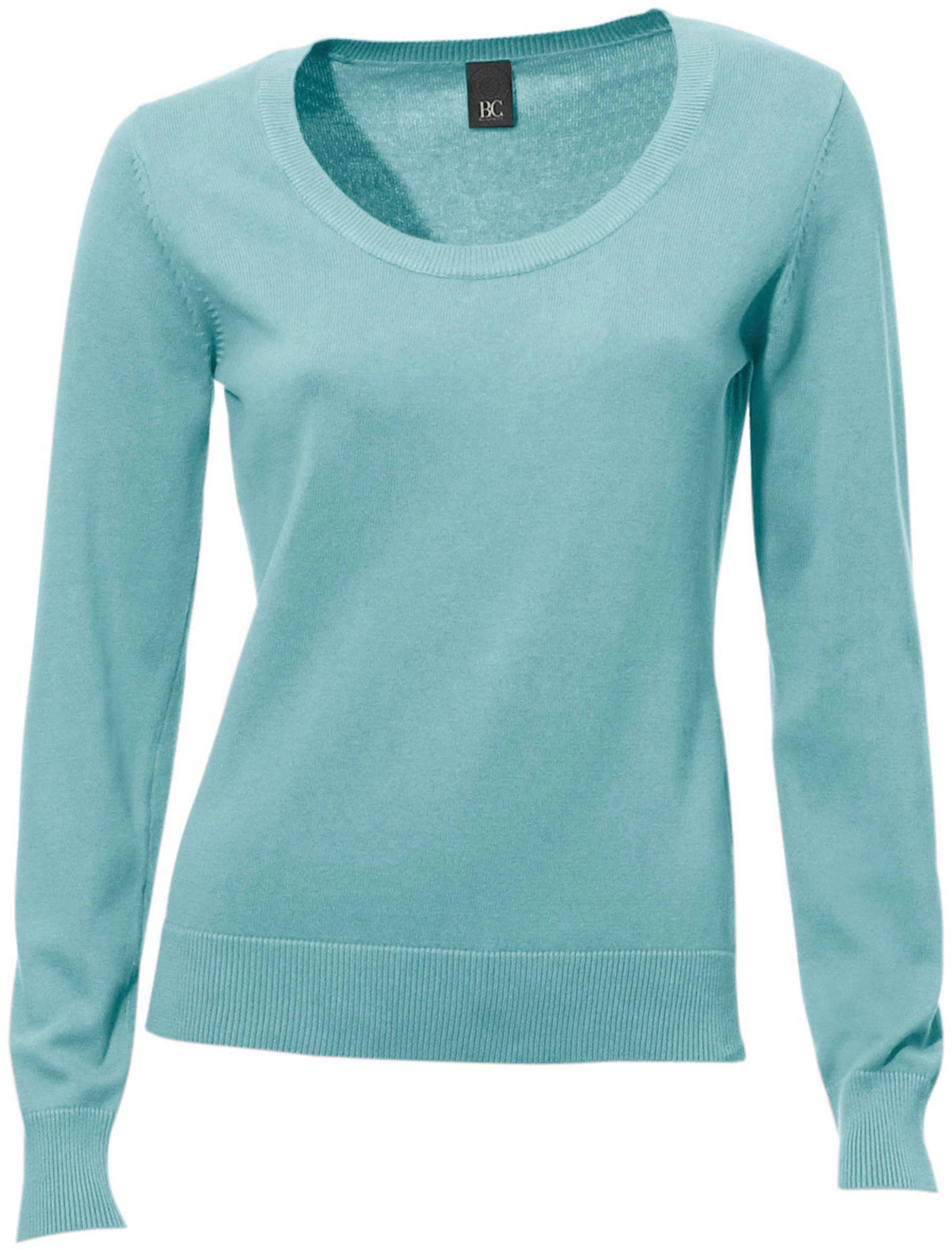 Rundhals-Pullover in aqua von heine