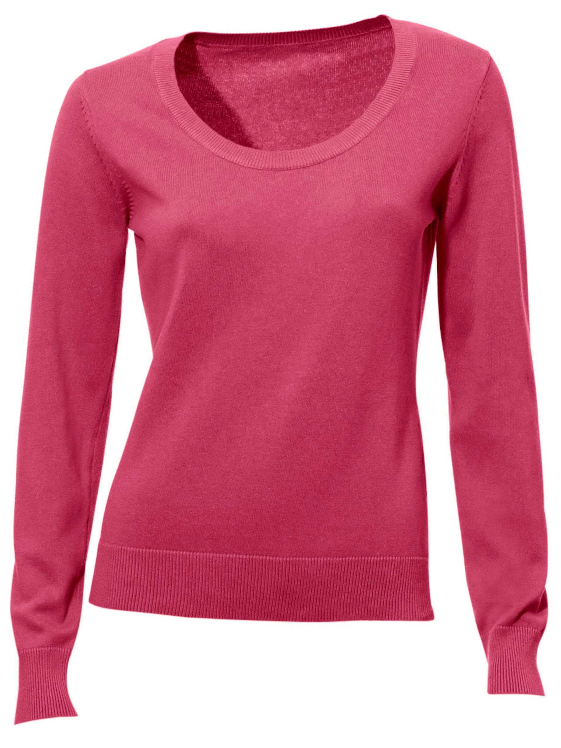 Rundhals-Pullover in pink von heine