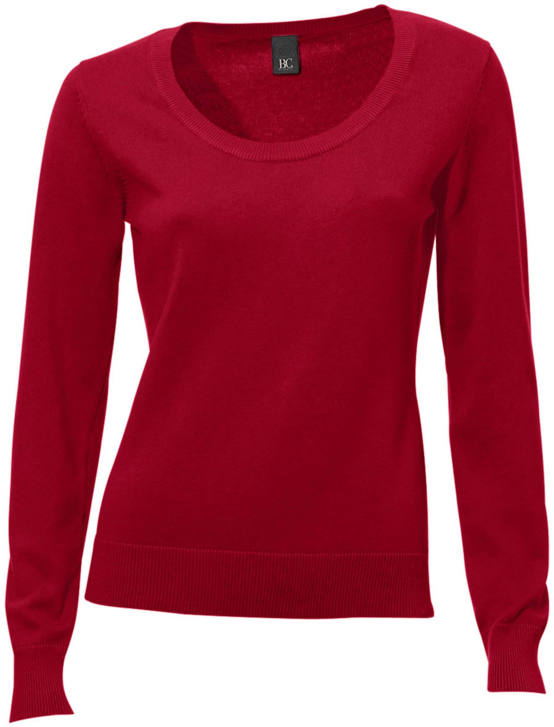 Rundhals-Pullover in rot von heine