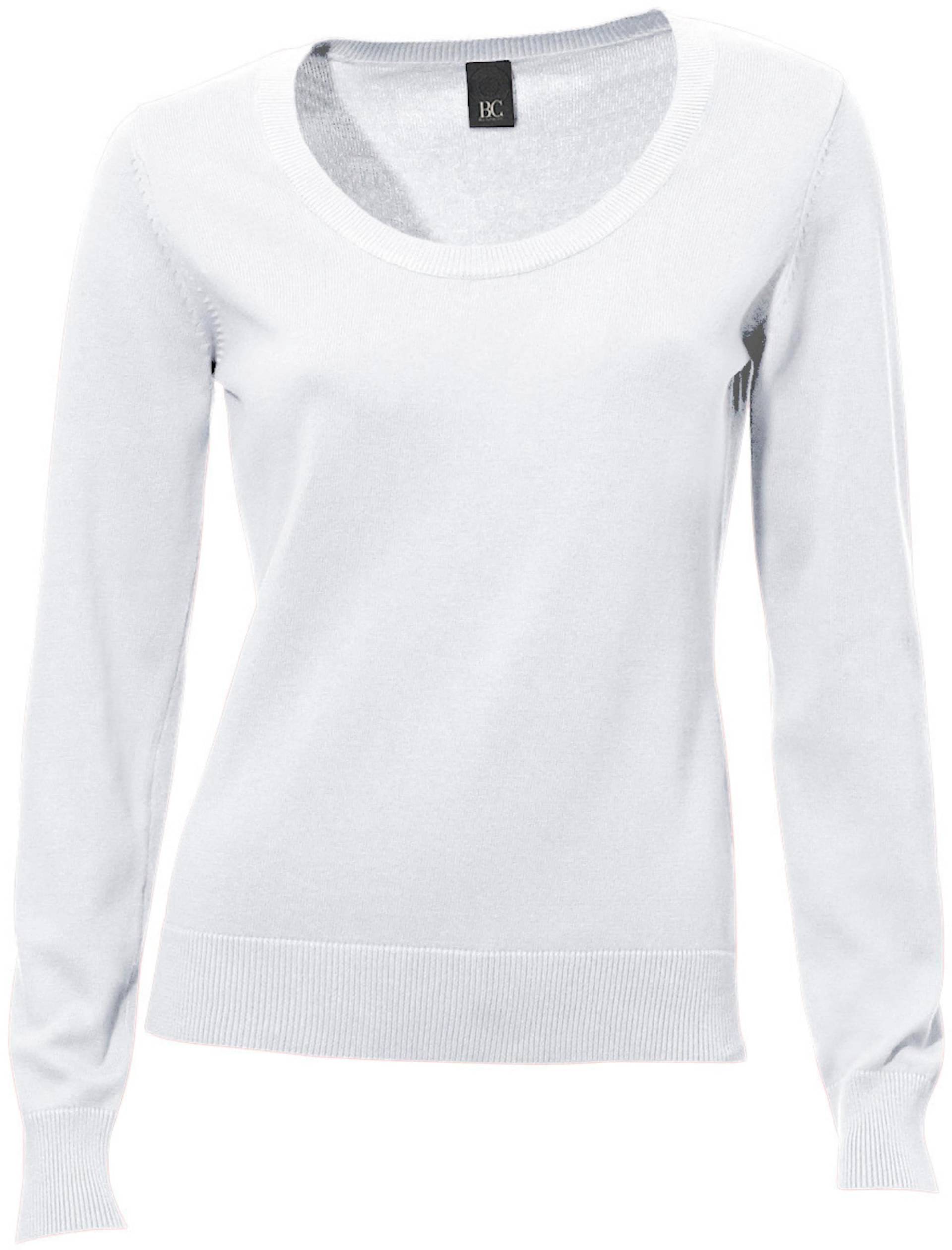 Rundhals-Pullover in weiss von heine