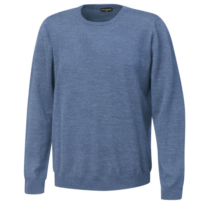 Rundhals-Pullover mit Merinowolle für Herren, blau, XL von Enrico Rosselli