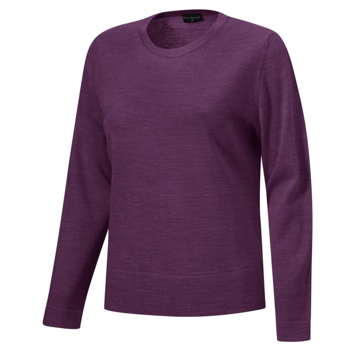 Rundhals-Pullover mit Merinowolle, violett, XL von Enrico Rosselli