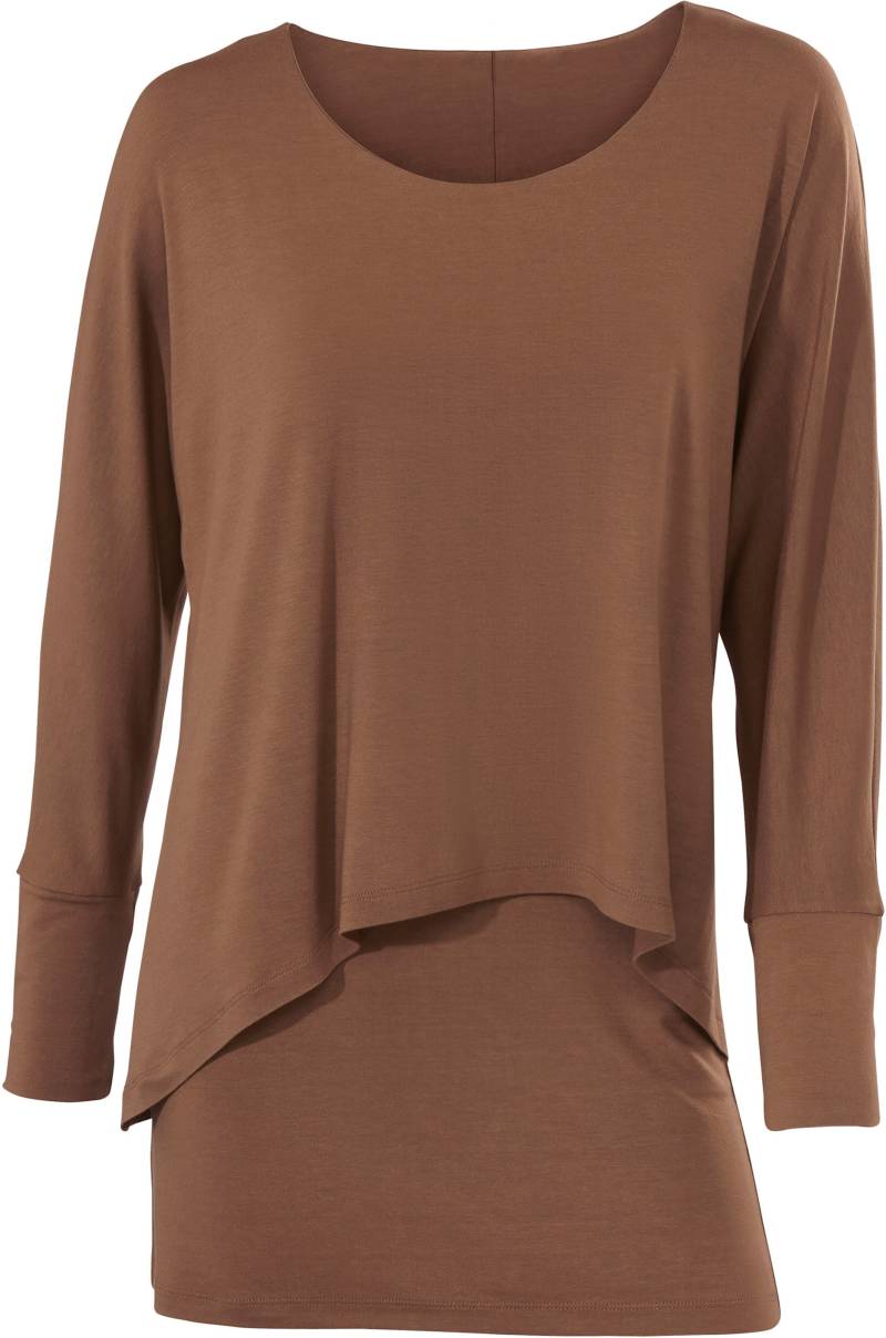 Rundhals-Shirt in camel von heine