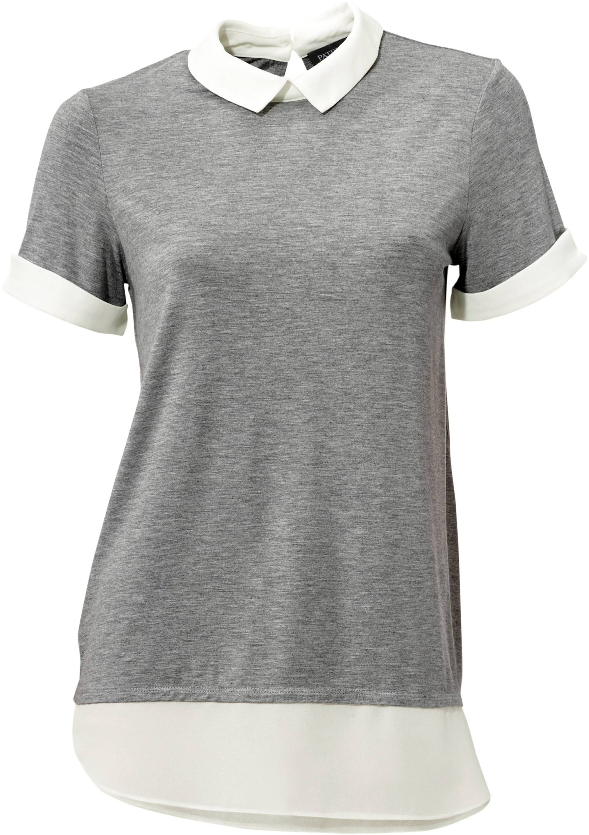 Rundhals-Shirt in grau-melange von heine