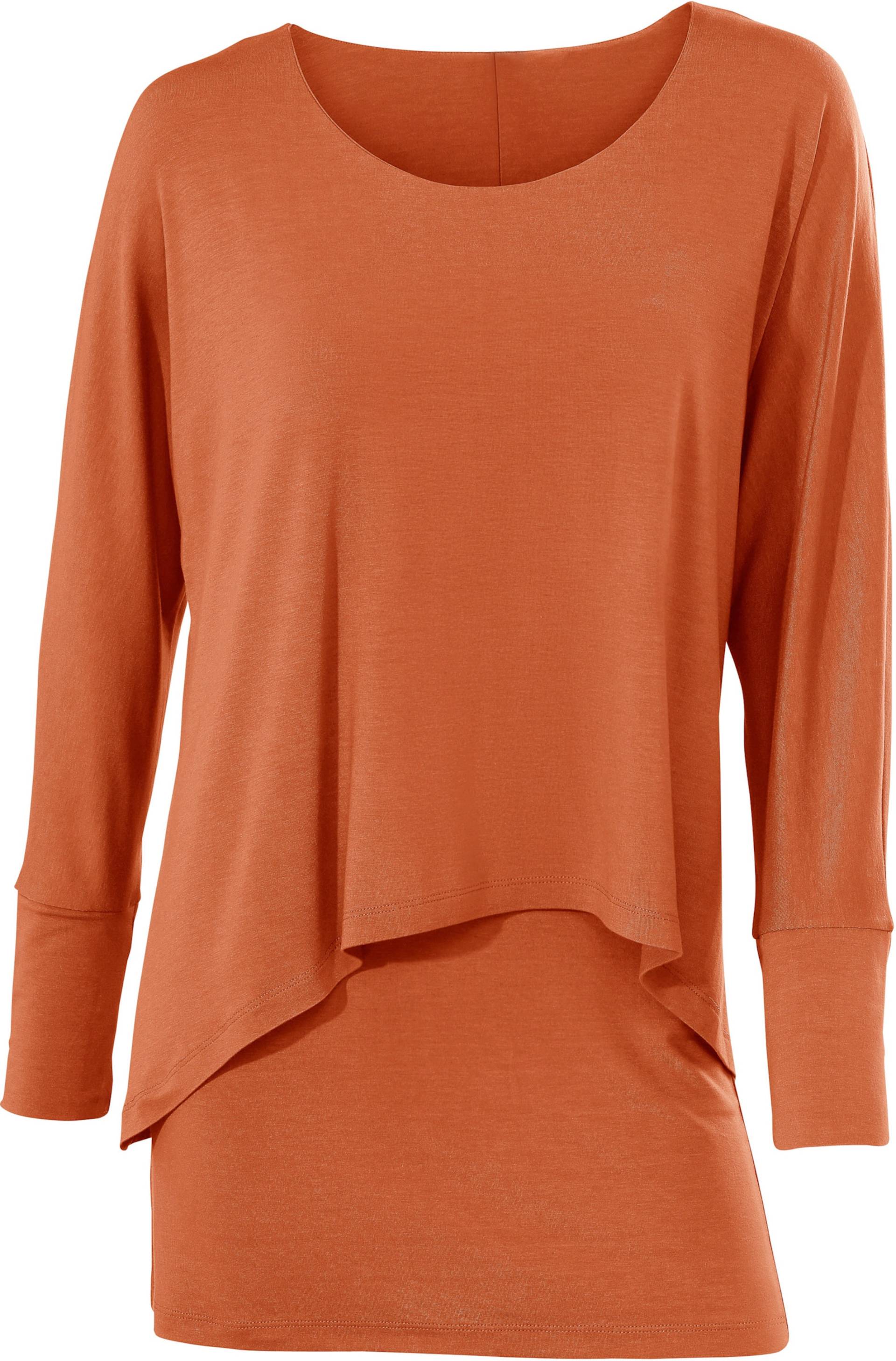 Rundhals-Shirt in orange von heine