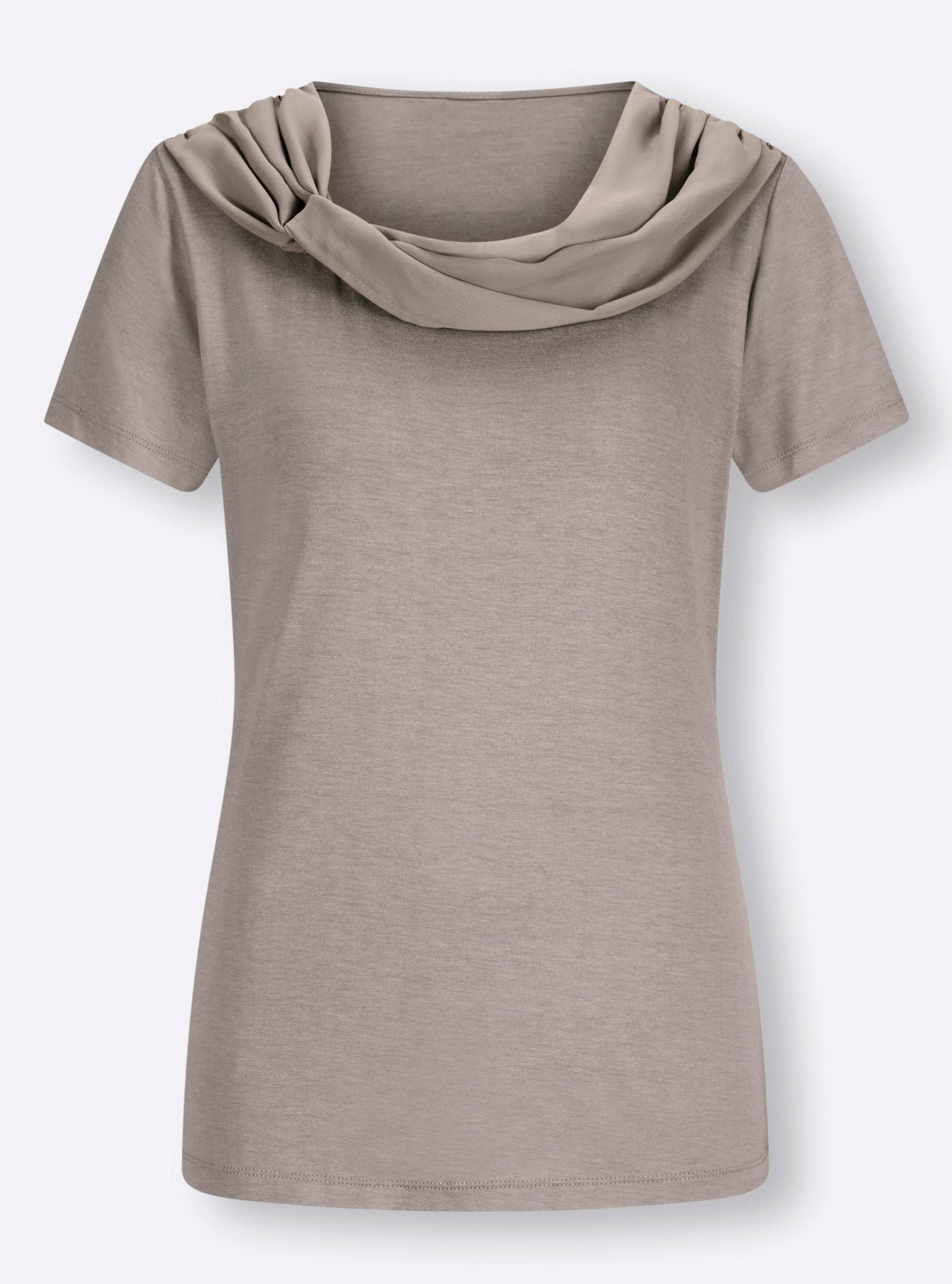 Rundhals-Shirt in taupe von heine