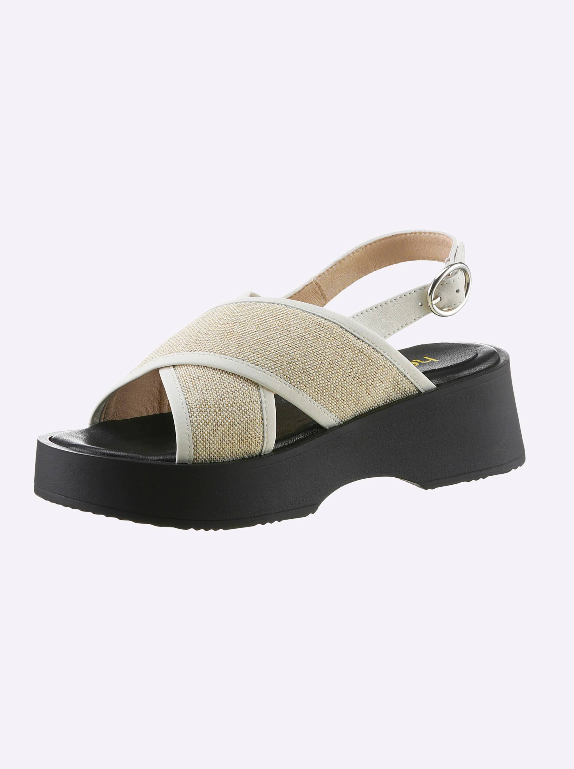 Sandalette in beige-schwarz von heine