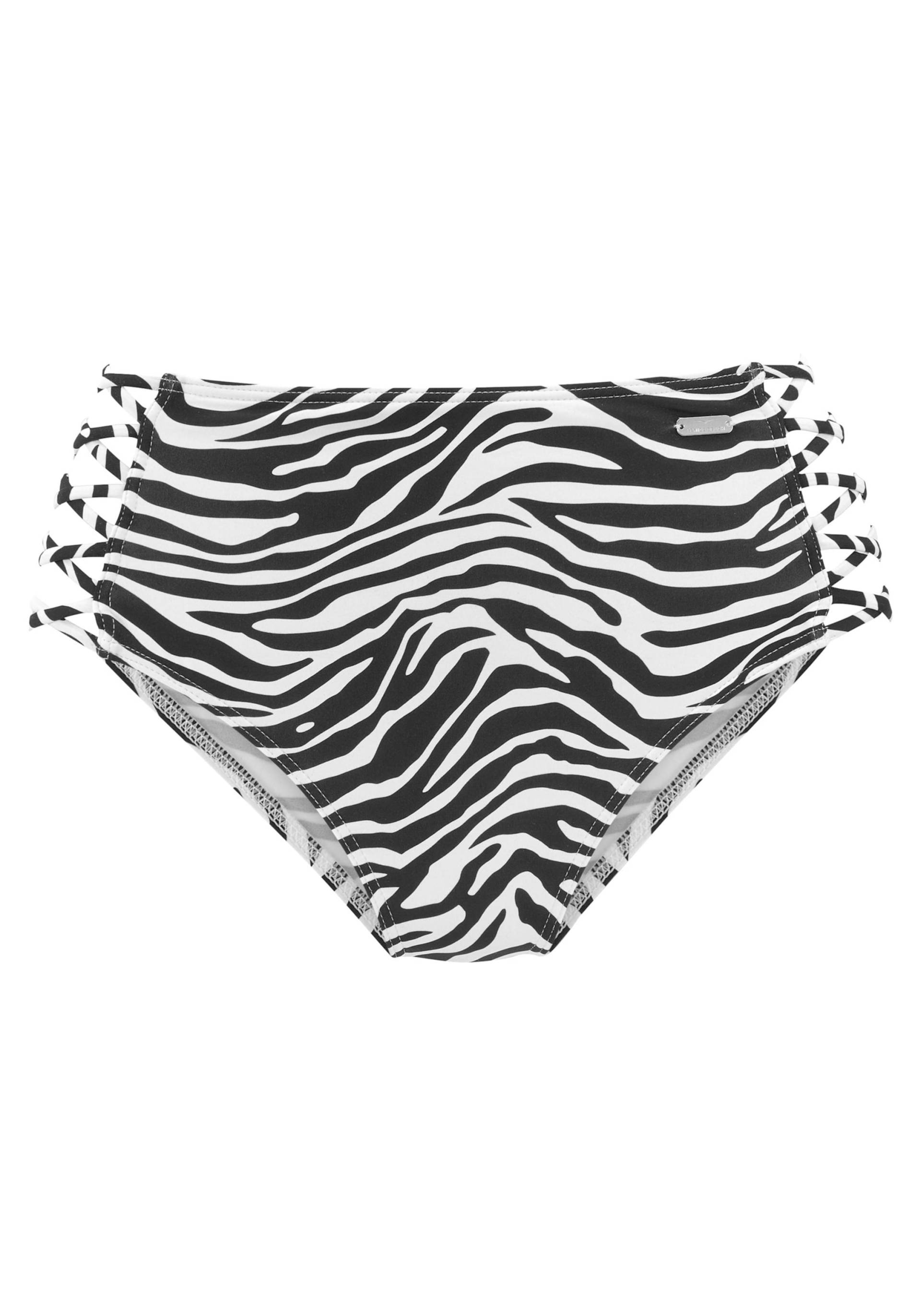 Highwaist-Bikini-Hose in schwarz-weiss von Venice Beach