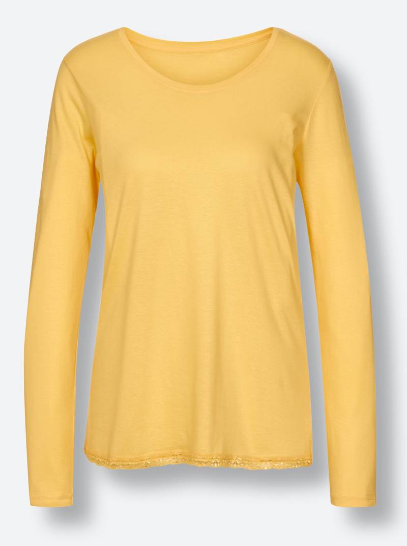 Schlafanzug-Shirt in gelb von wäschepur
