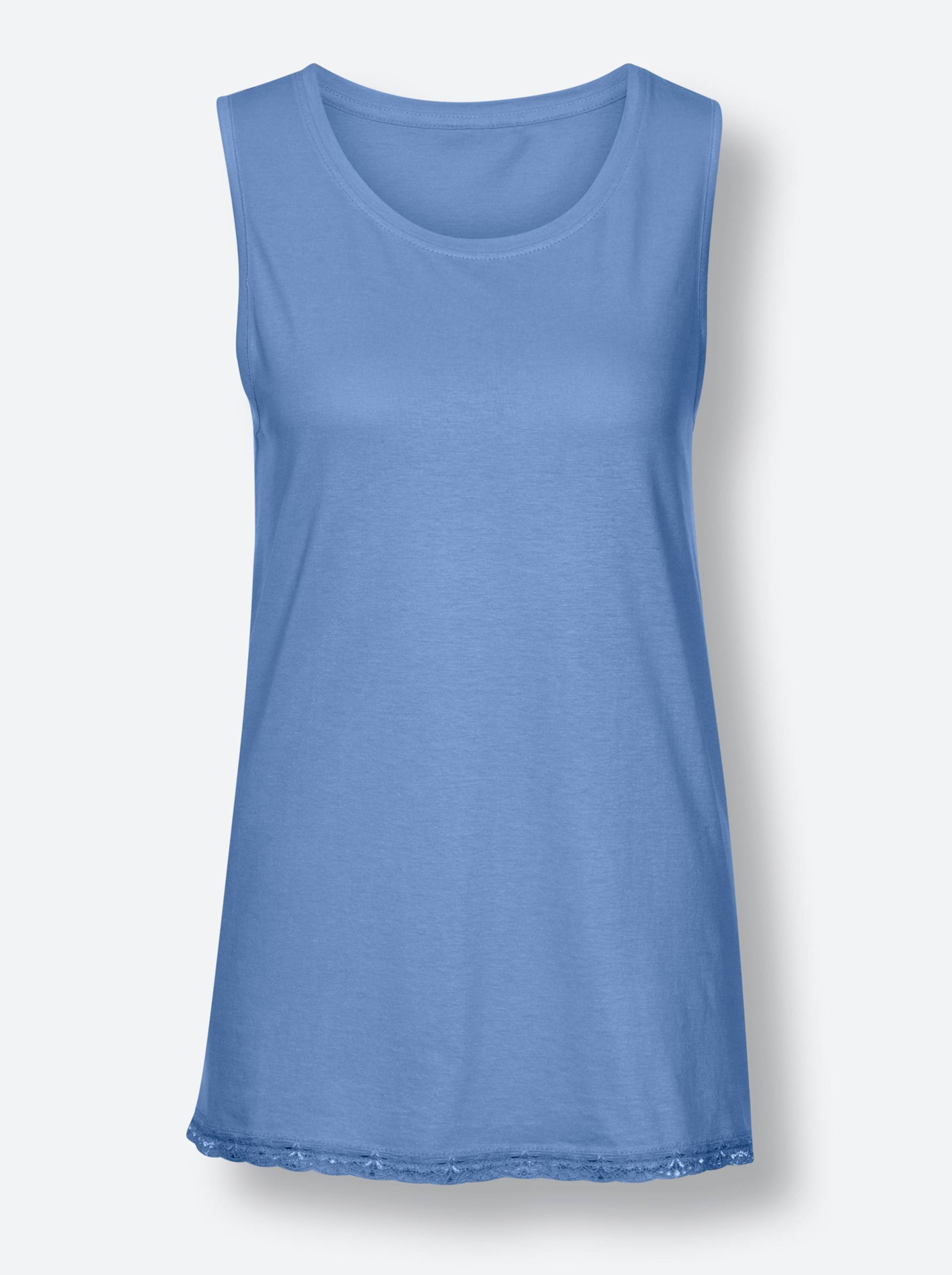 Schlafanzug-Shirt in himmelblau von wäschepur