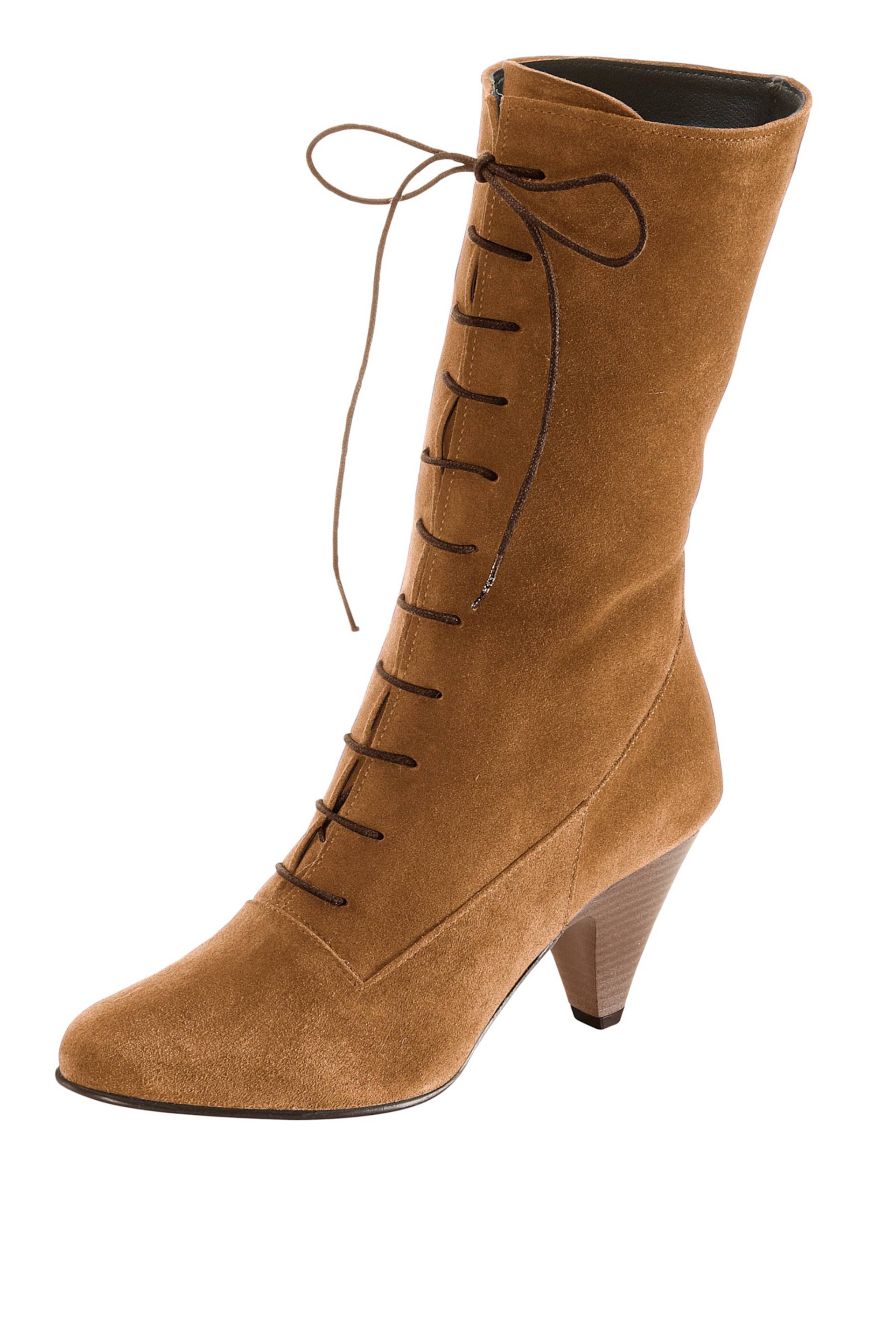 Schnürstiefel in cognac von heine