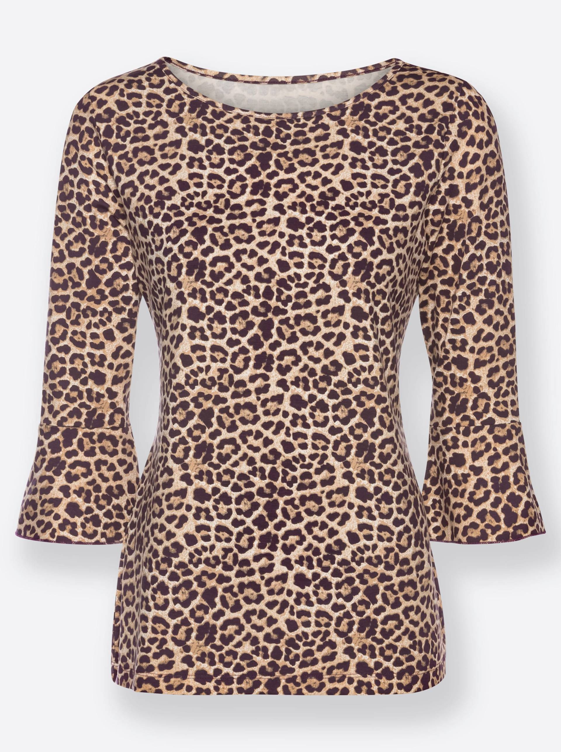 Print-Shirt in aubergine-beige-bedruckt von heine