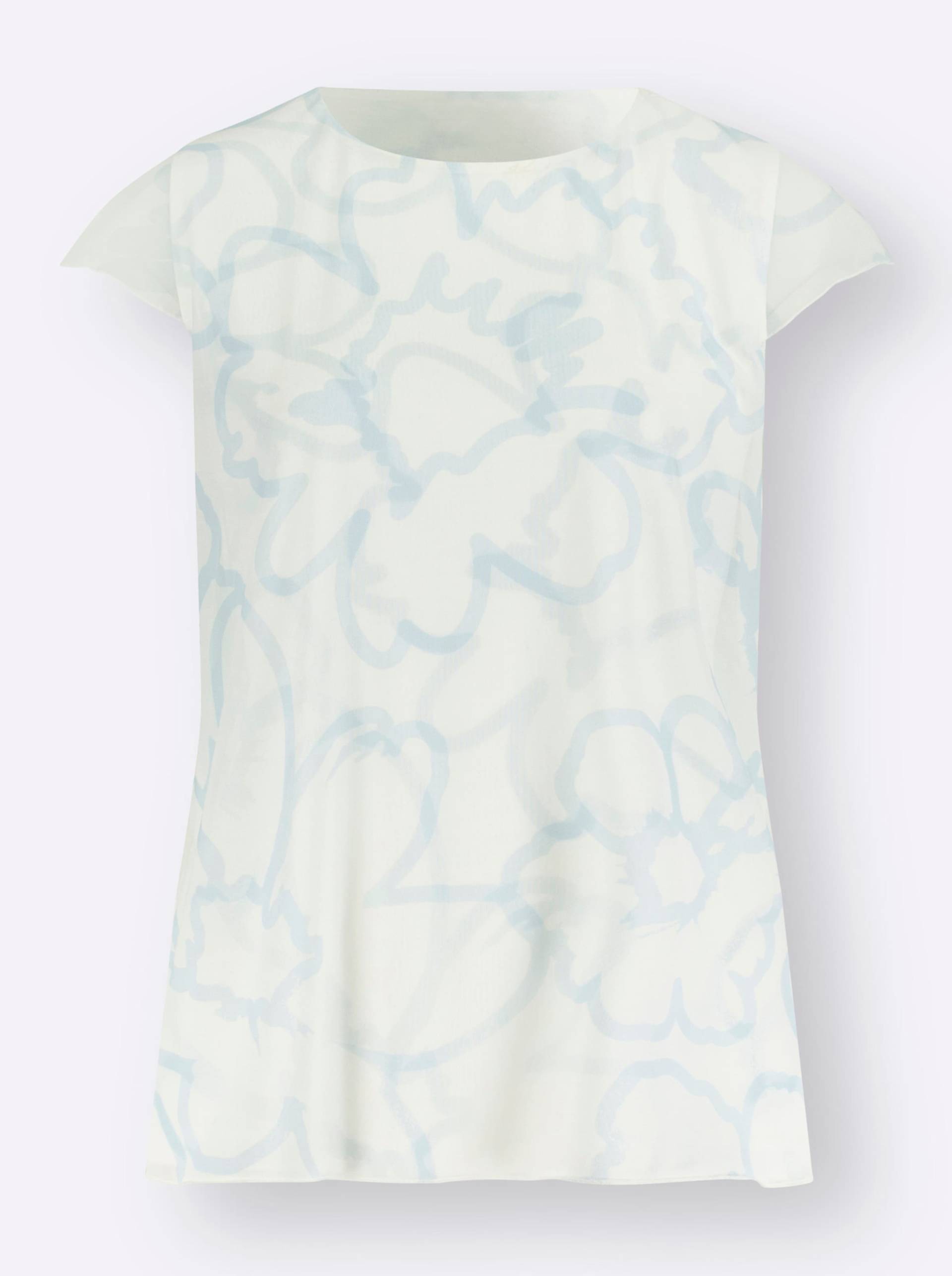 Shirt in ecru-hellblau-bedruckt von heine