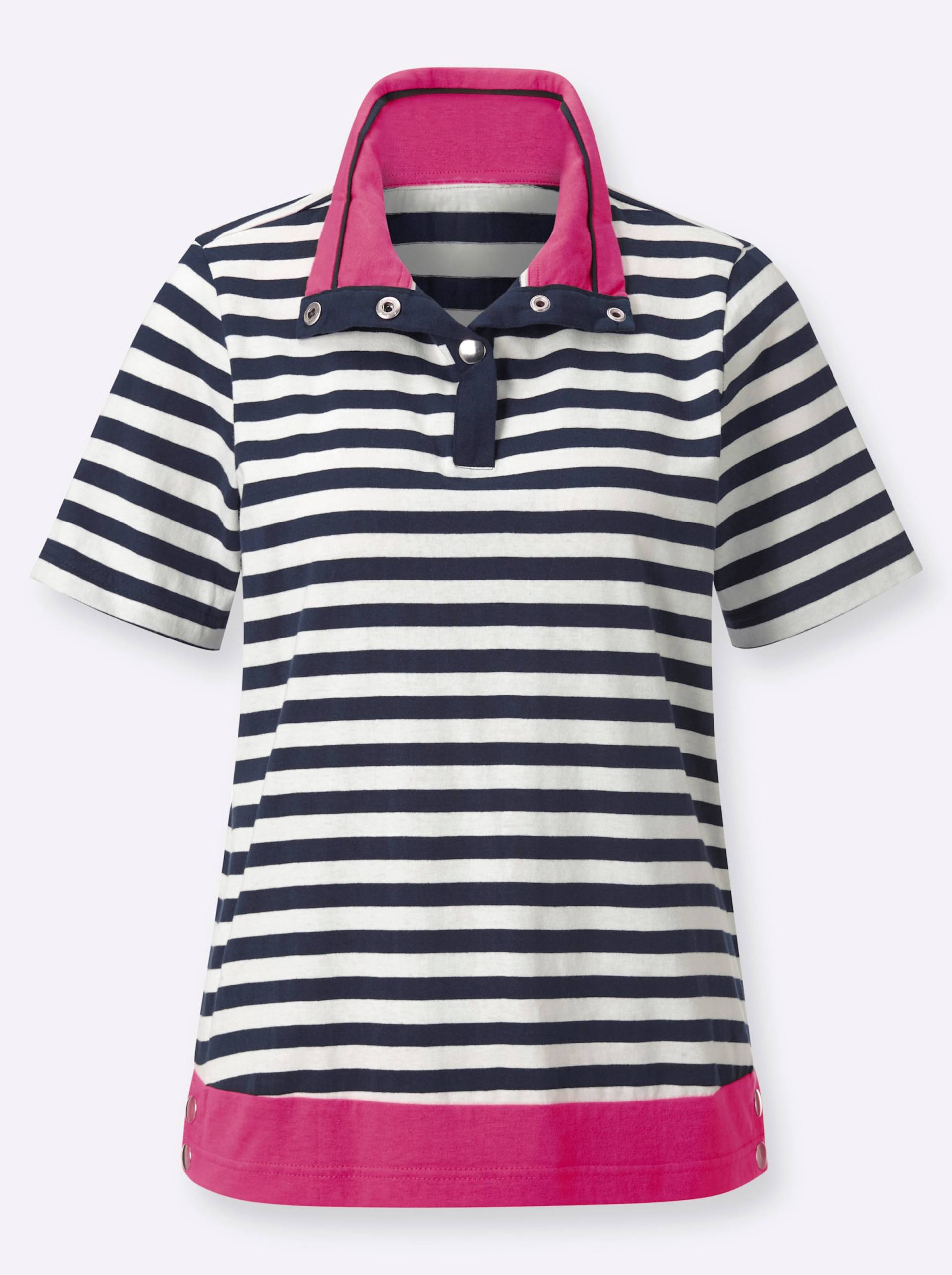 Shirt in marine-fuchsia von heine