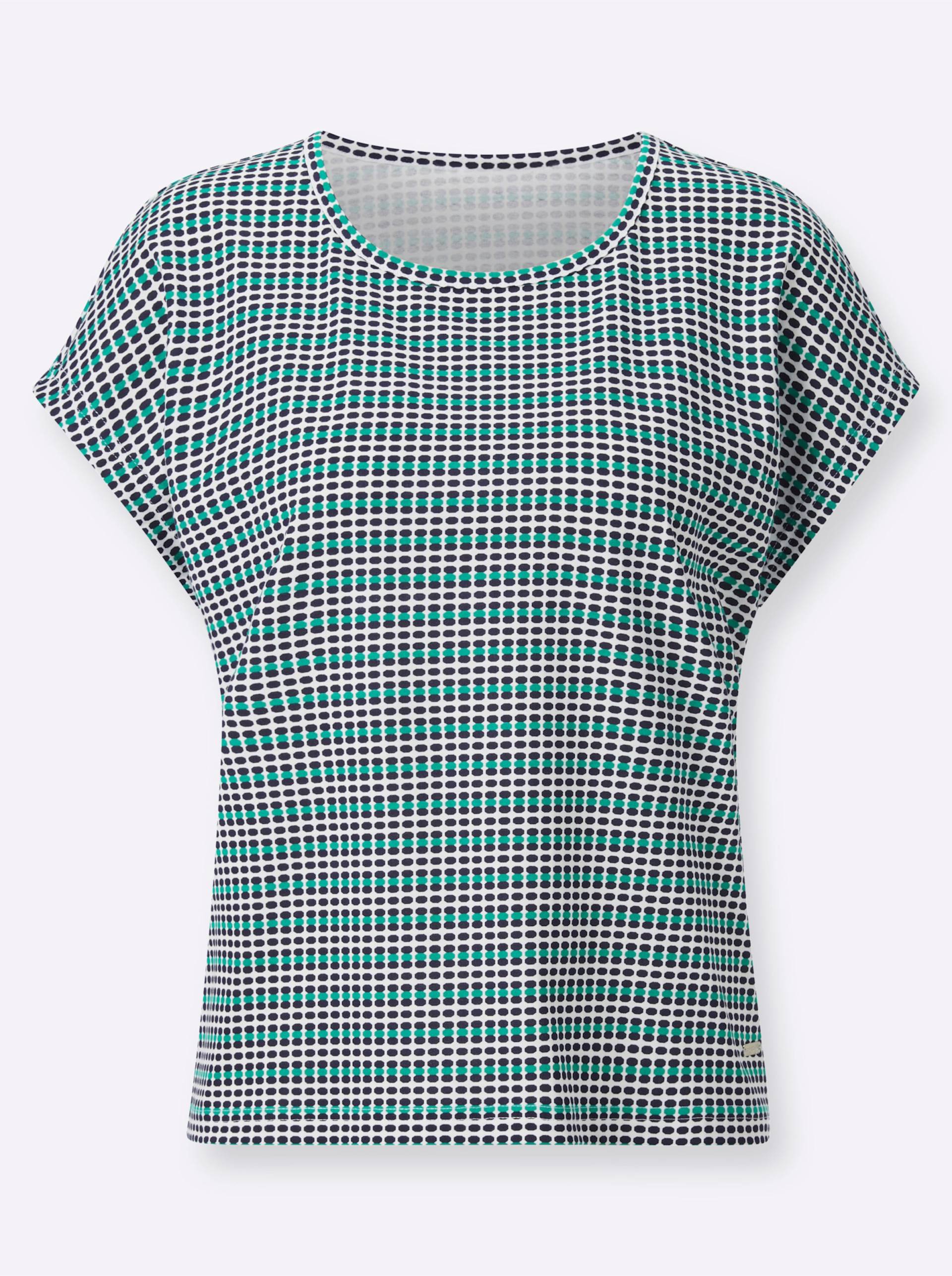 Shirt in marine-smaragd-geringelt von heine