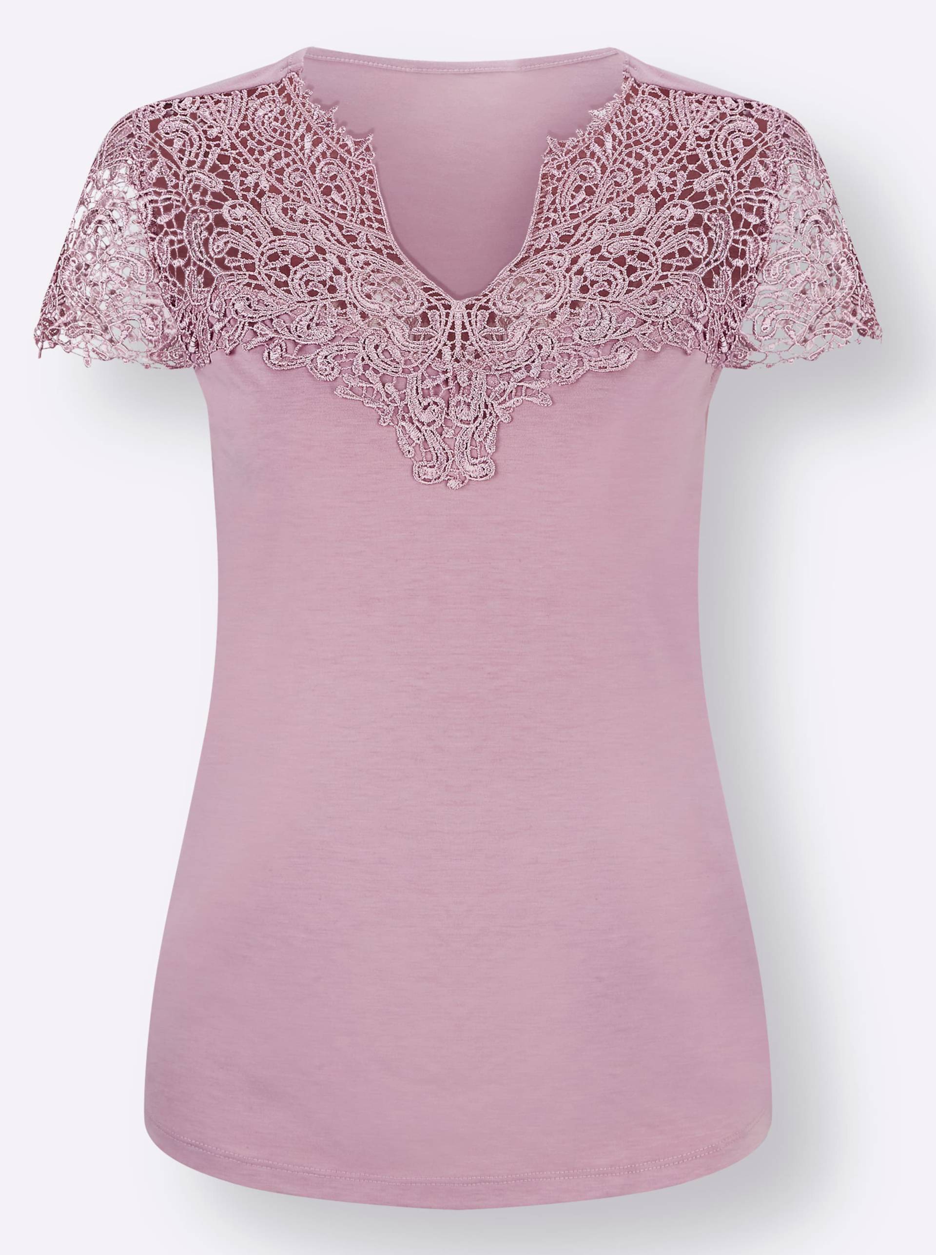 Spitzenshirt in mauve von heine