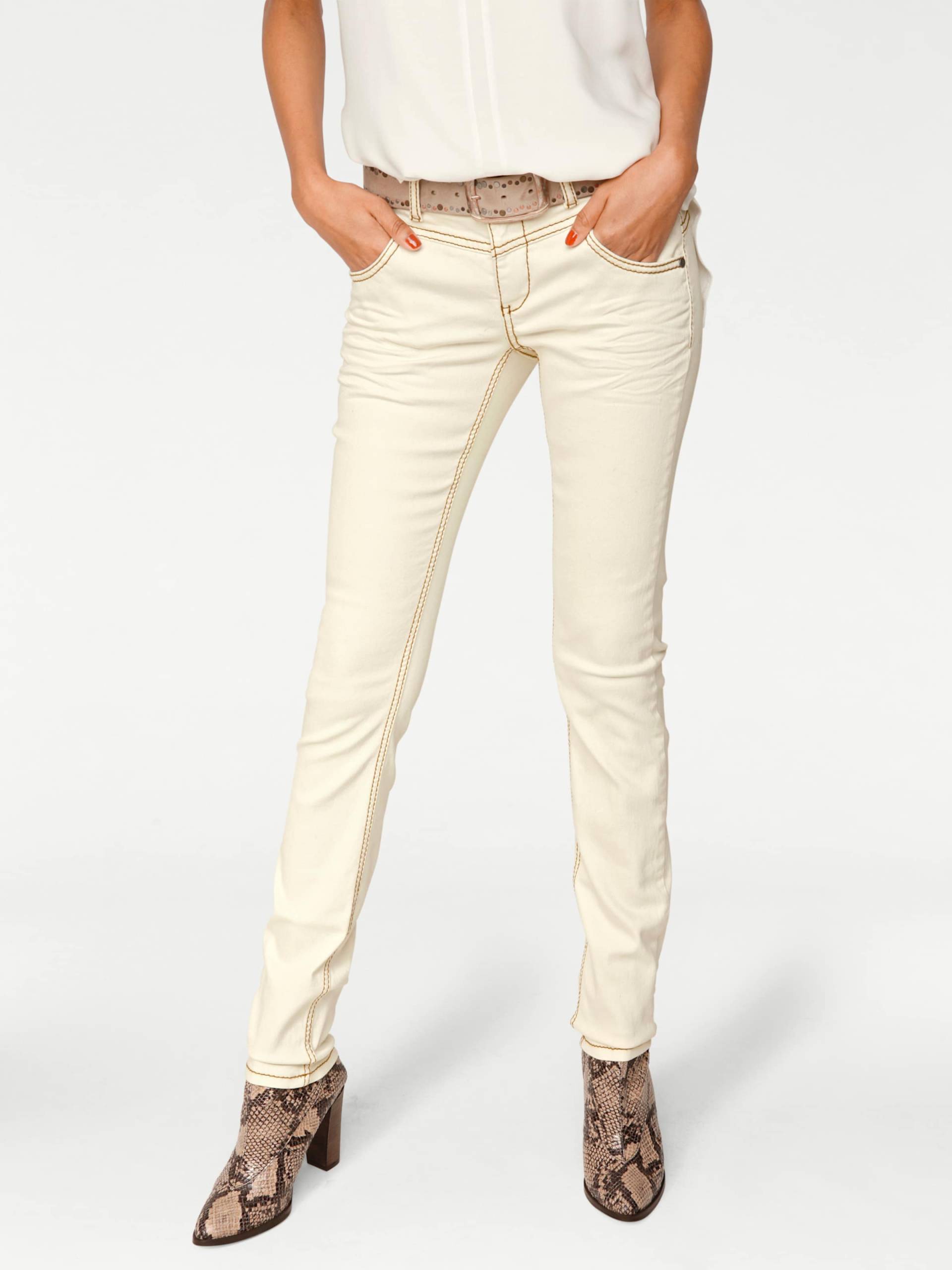 Skinny-Jeans in ecru von heine