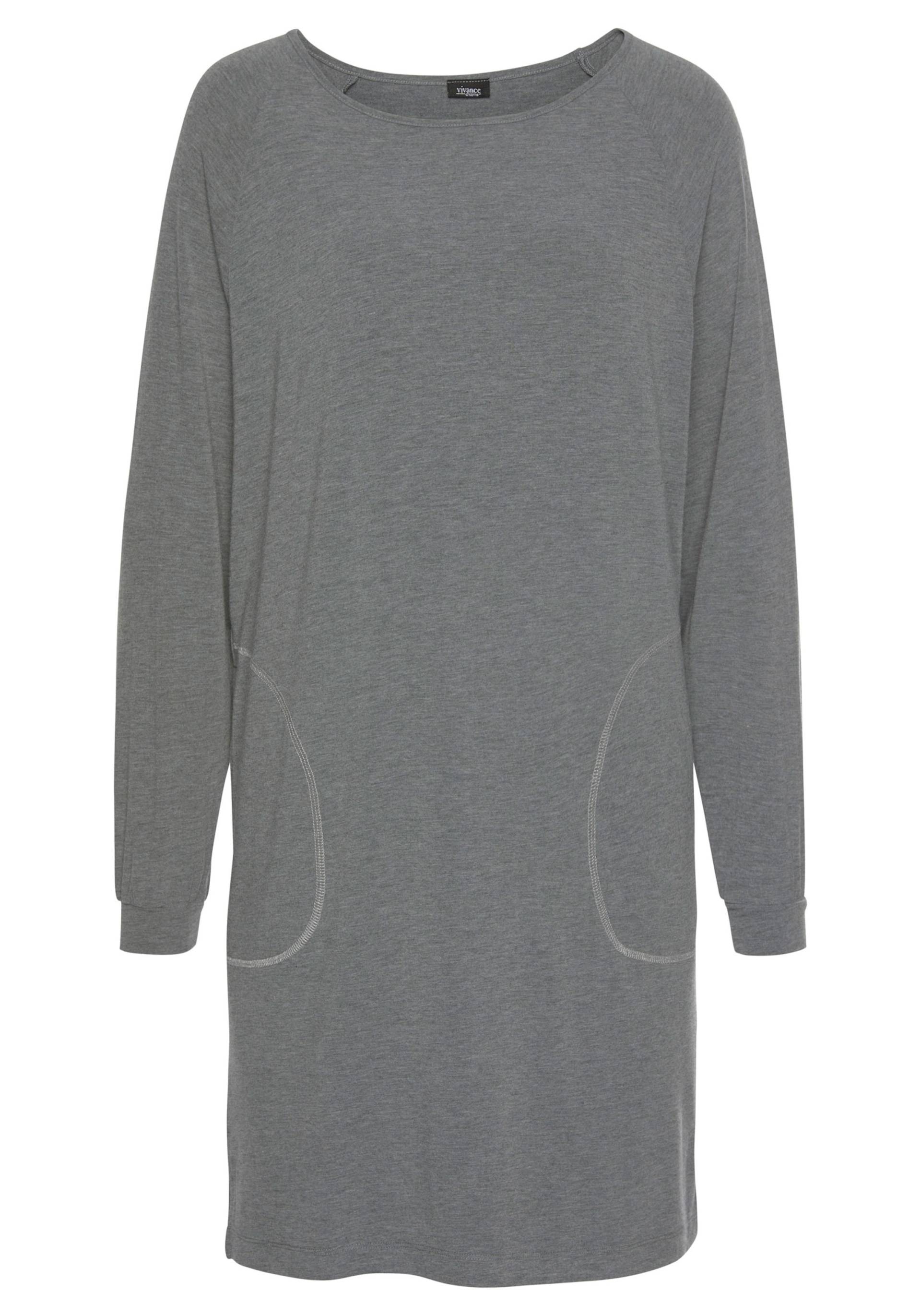 Sleepshirt in melange-dunkelgrau von Vivance Dreams