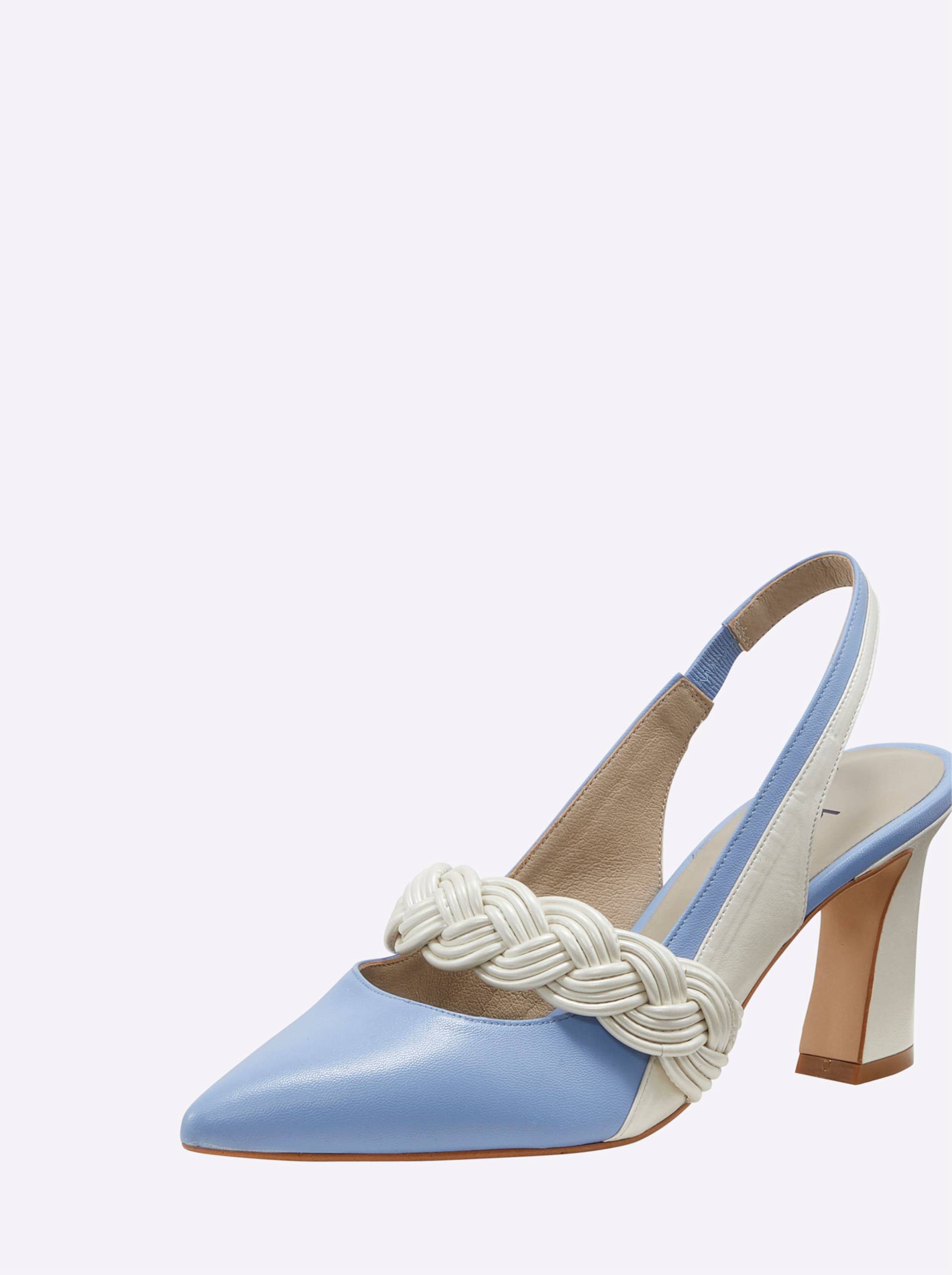 Slingpumps in himmelblau-ecru von heine