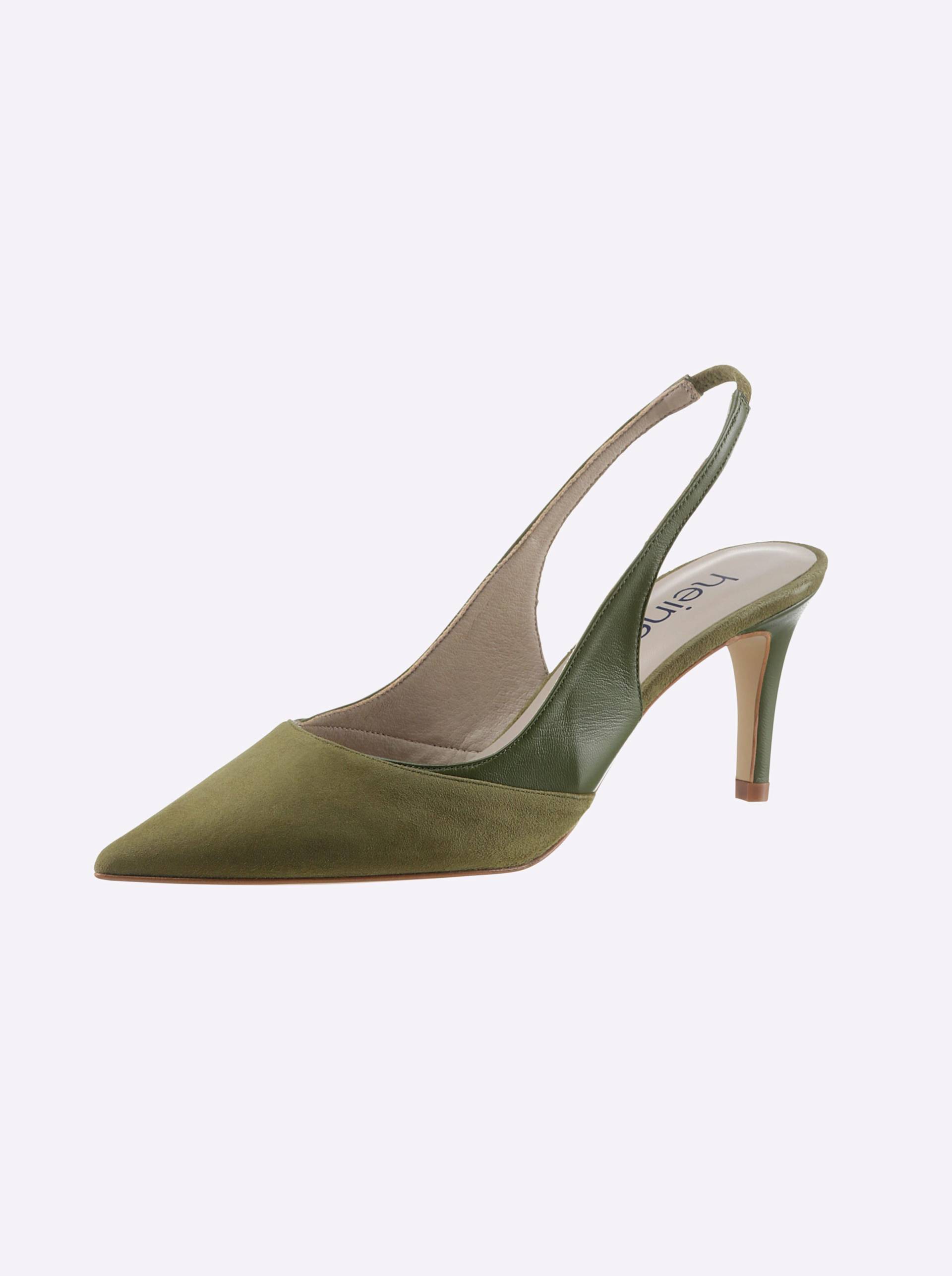 Slingpumps in oliv von heine