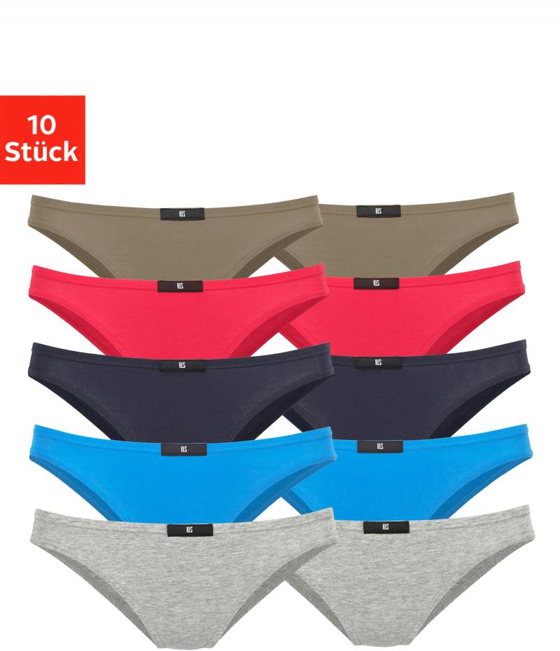 Slip in rot-rot, marine, blau, khaki, grau-meliert von H.I.S