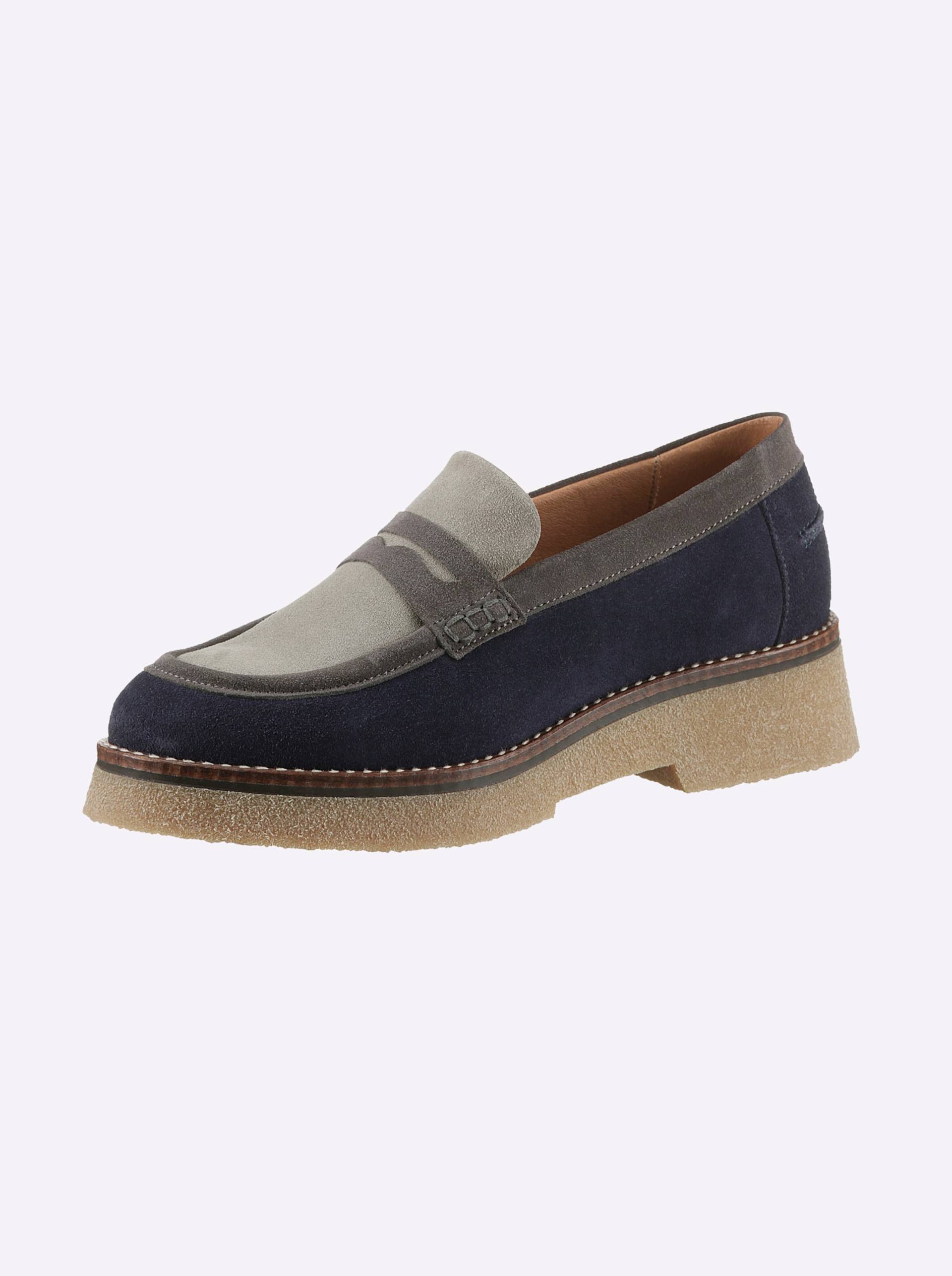 Slipper in marine-grau von heine