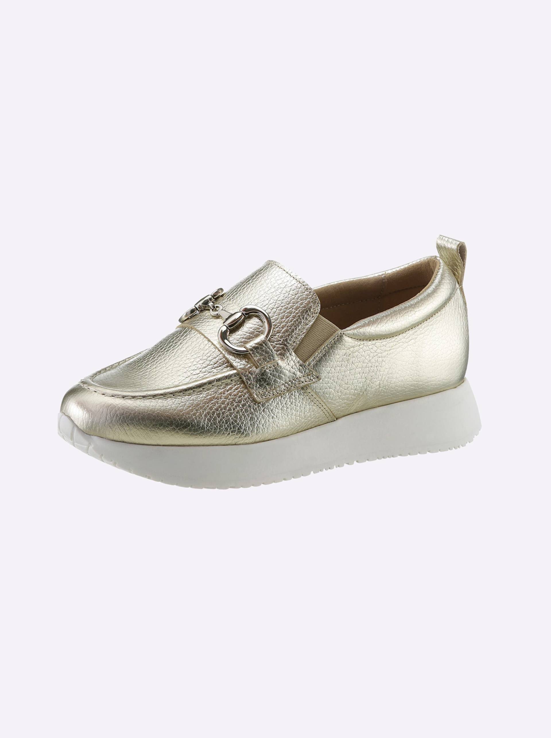 Slipper in platin-metallic von heine