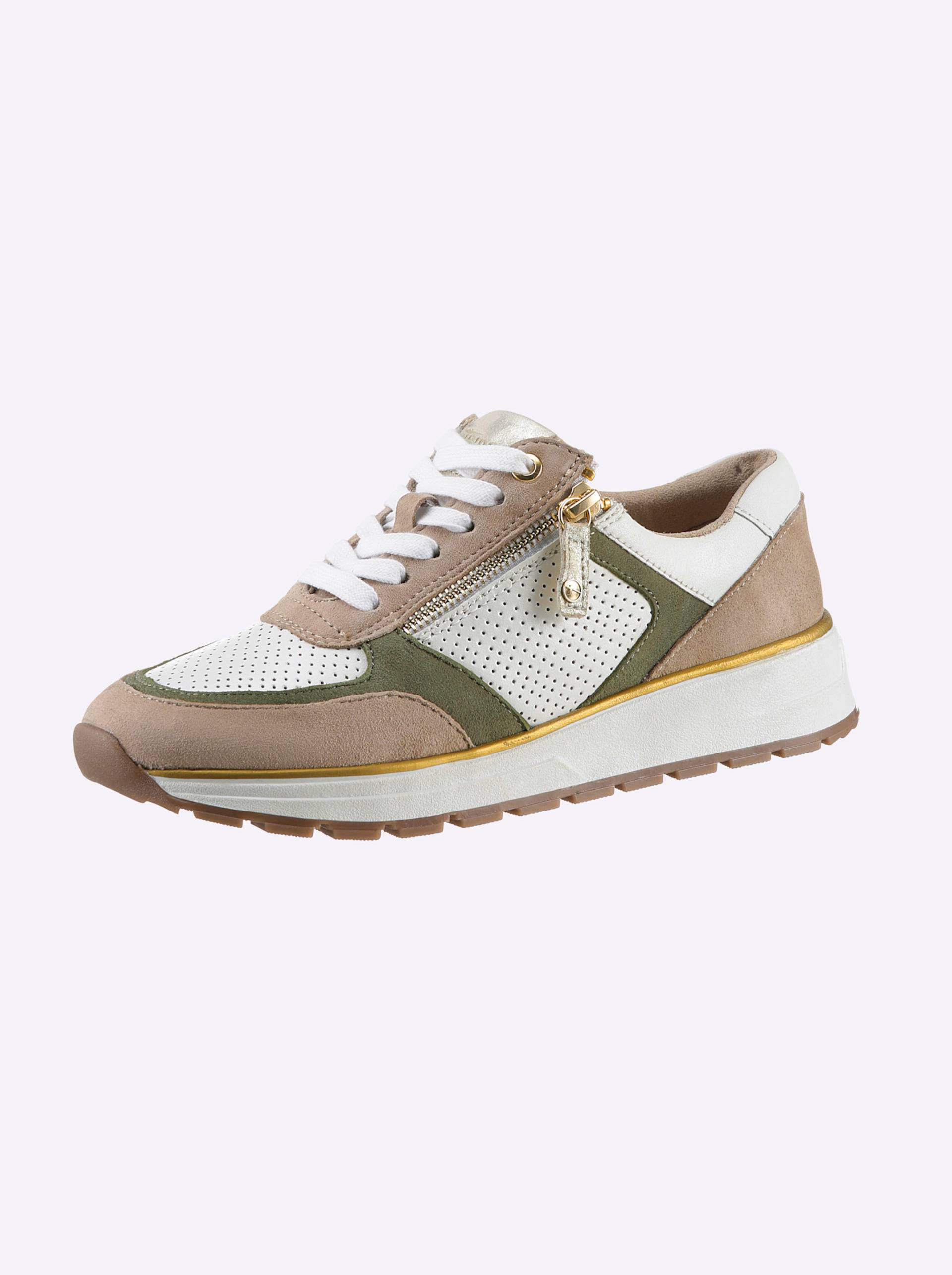 Sneaker in beige-weiss von Tamaris