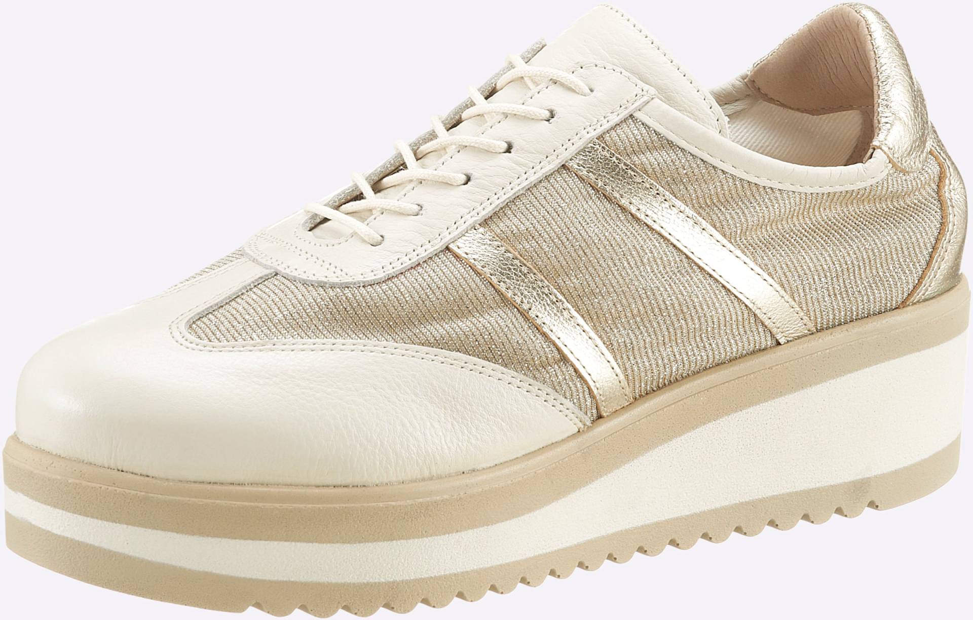 Schnürschuh in creme-goldfarben von heine