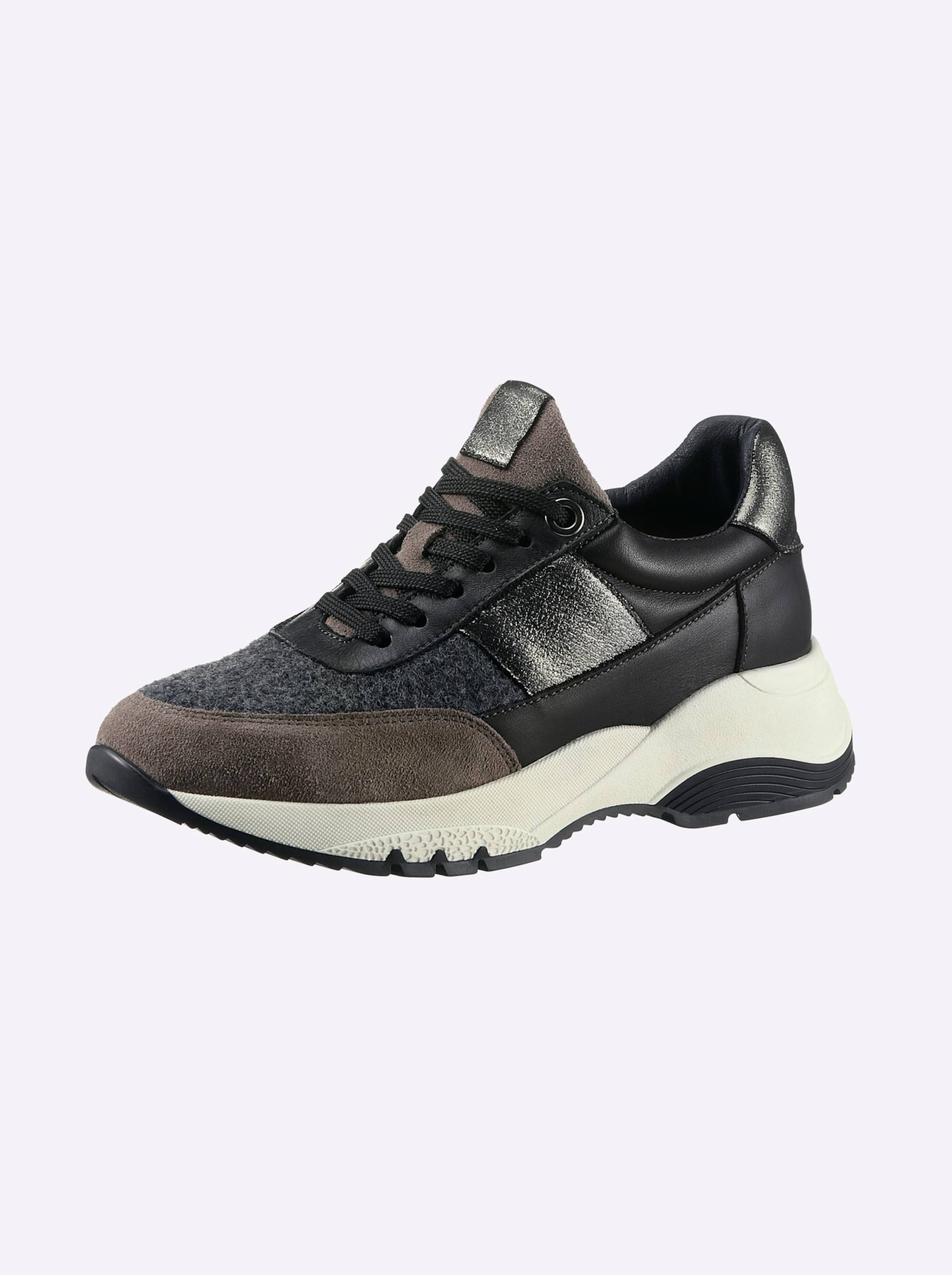 Sneaker in schwarz-grau-gemustert von heine