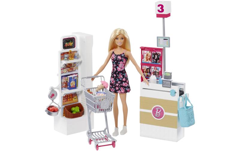 Barbie Spielfigur »Supermarkt mit Puppe«, (Set) von Barbie