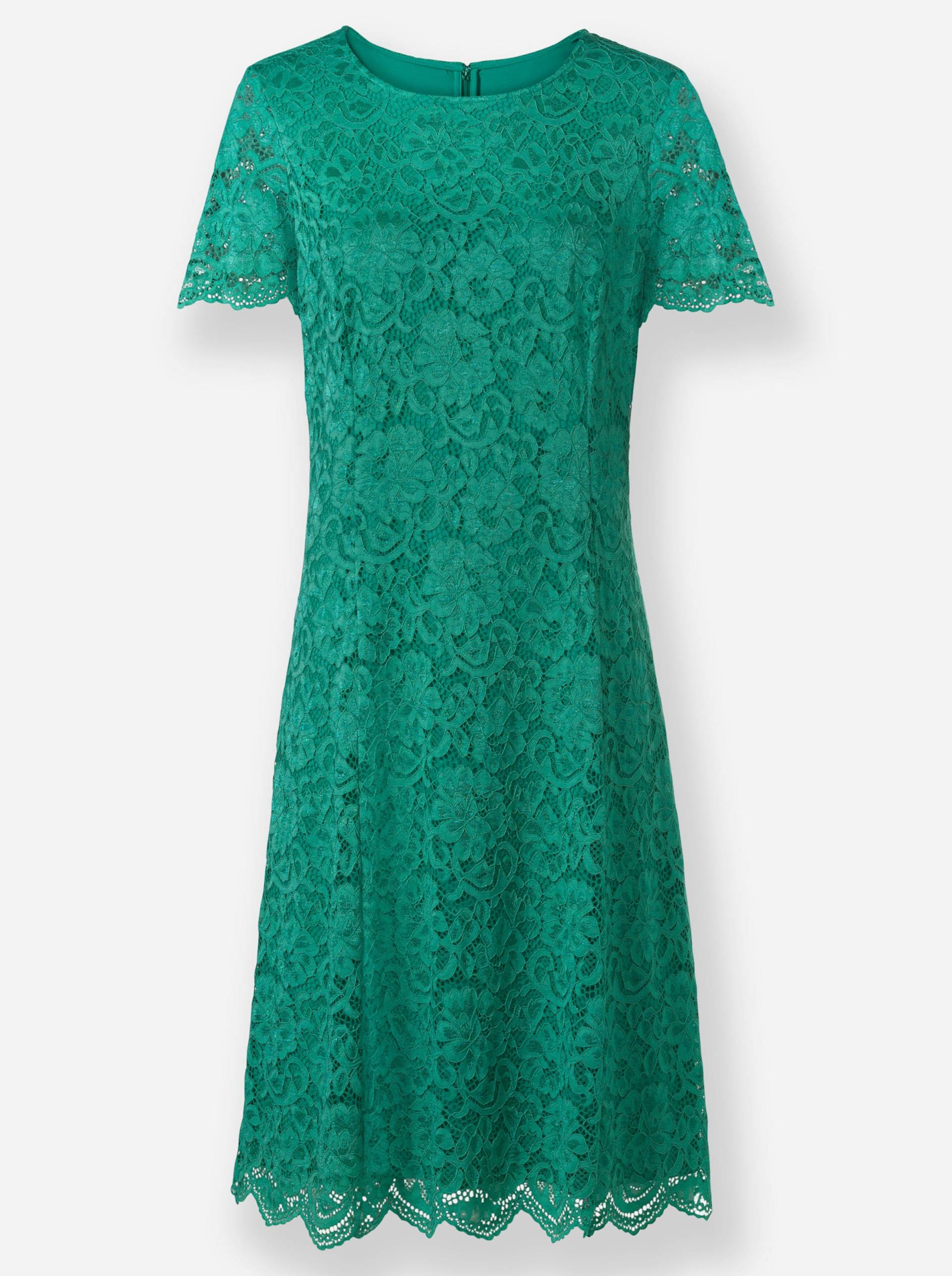 Spitzen-Kleid in smaragd von heine