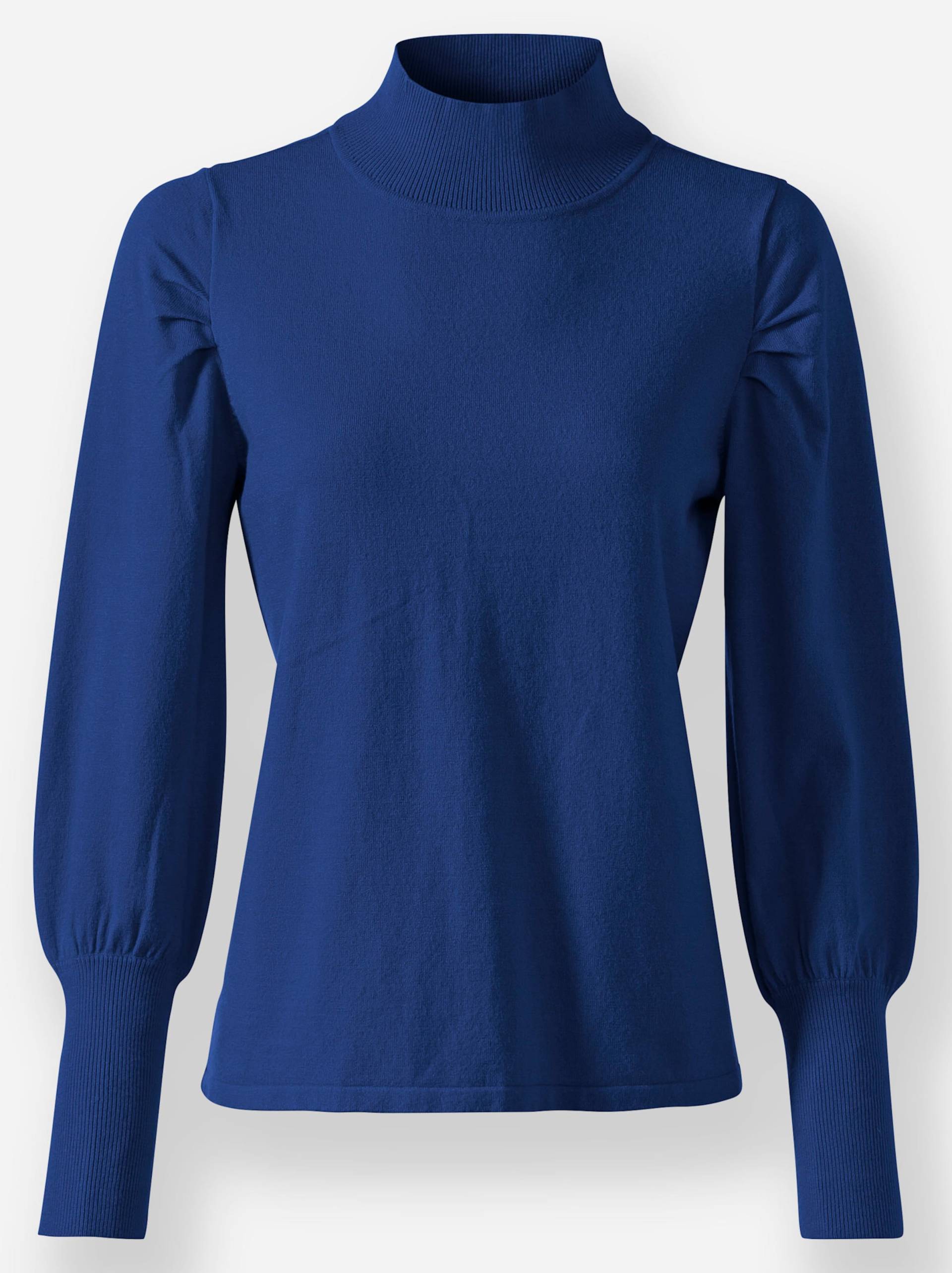 Stehkragen-Pullover in royalblau von heine