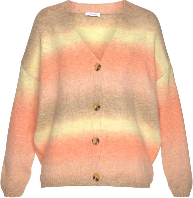 Strickjacke in apricot-gelb-braun von LASCANA