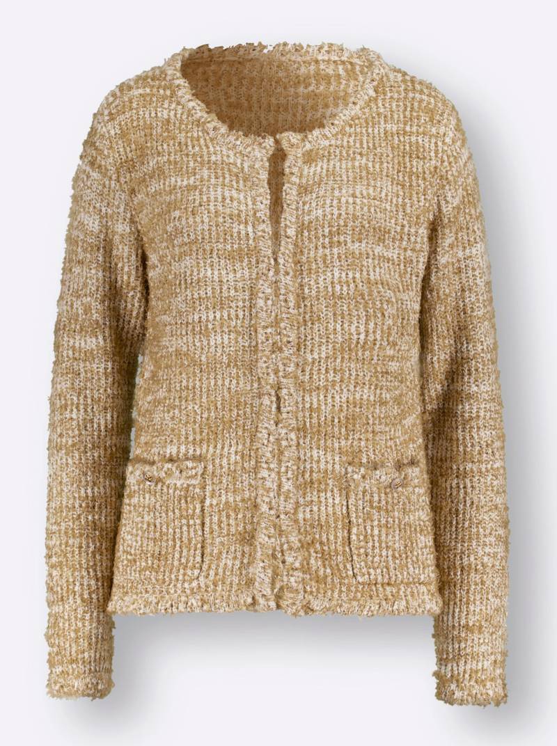 Strickjacke in champagner von heine