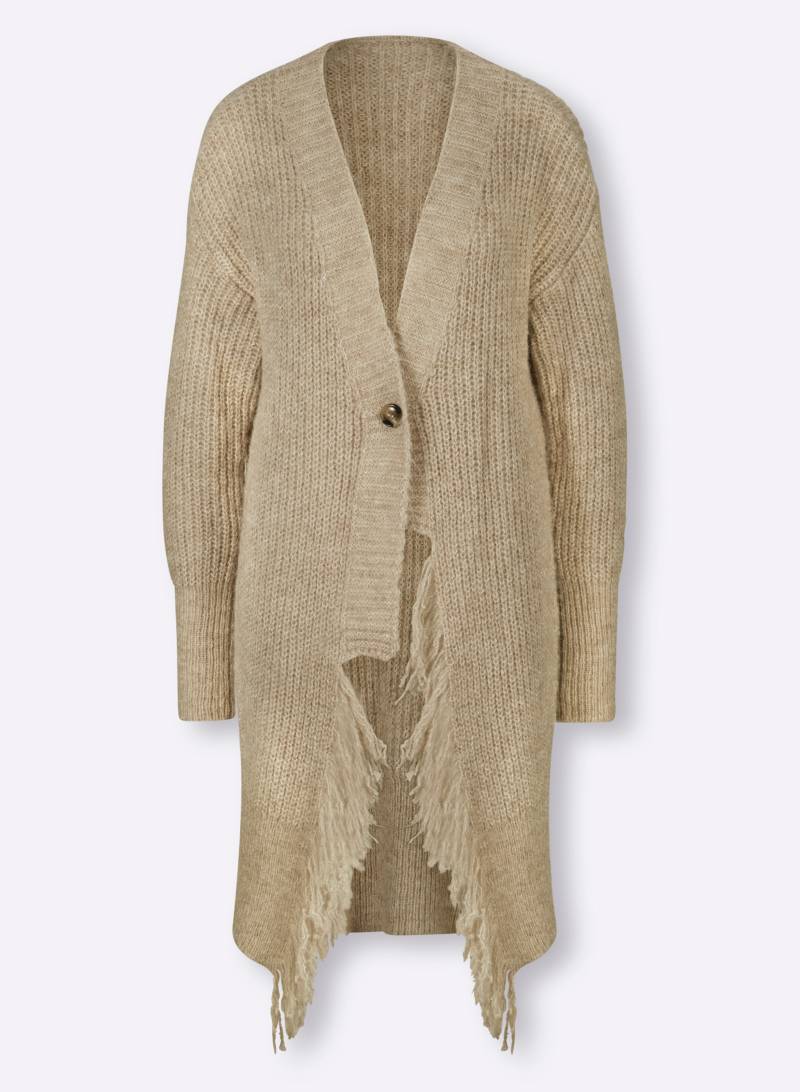 Strickjacke in sand-meliert von heine