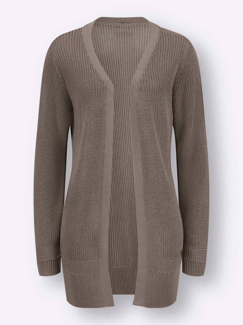 Strickjacke in taupe von heine