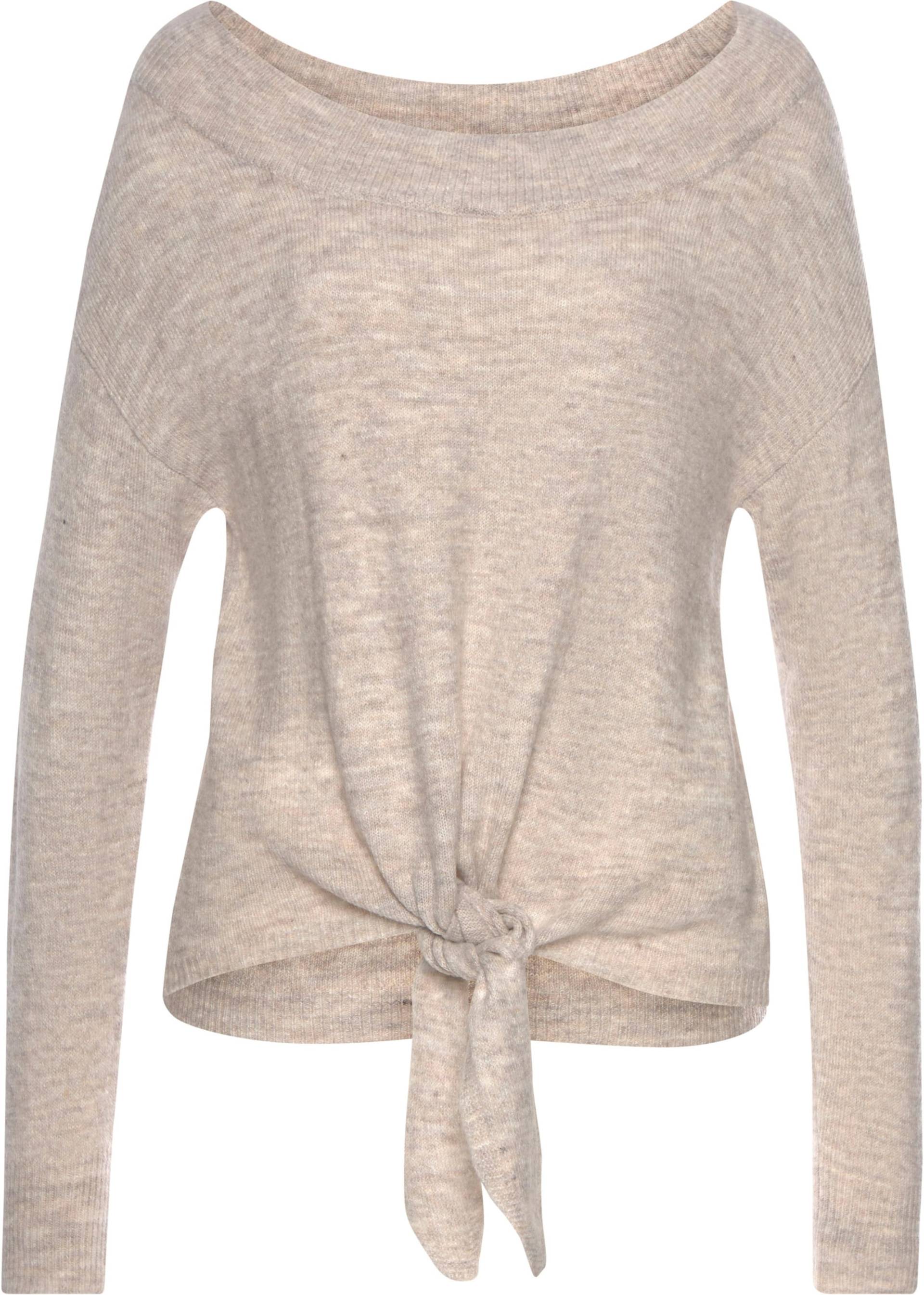 Strickpullover in beige-meliert von LASCANA