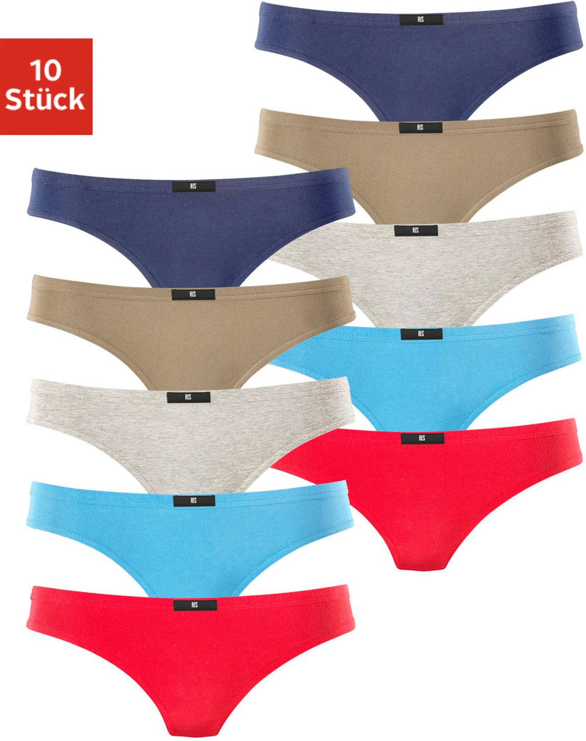 String in rot, marine, blau, khaki, grau-meliert von H.I.S