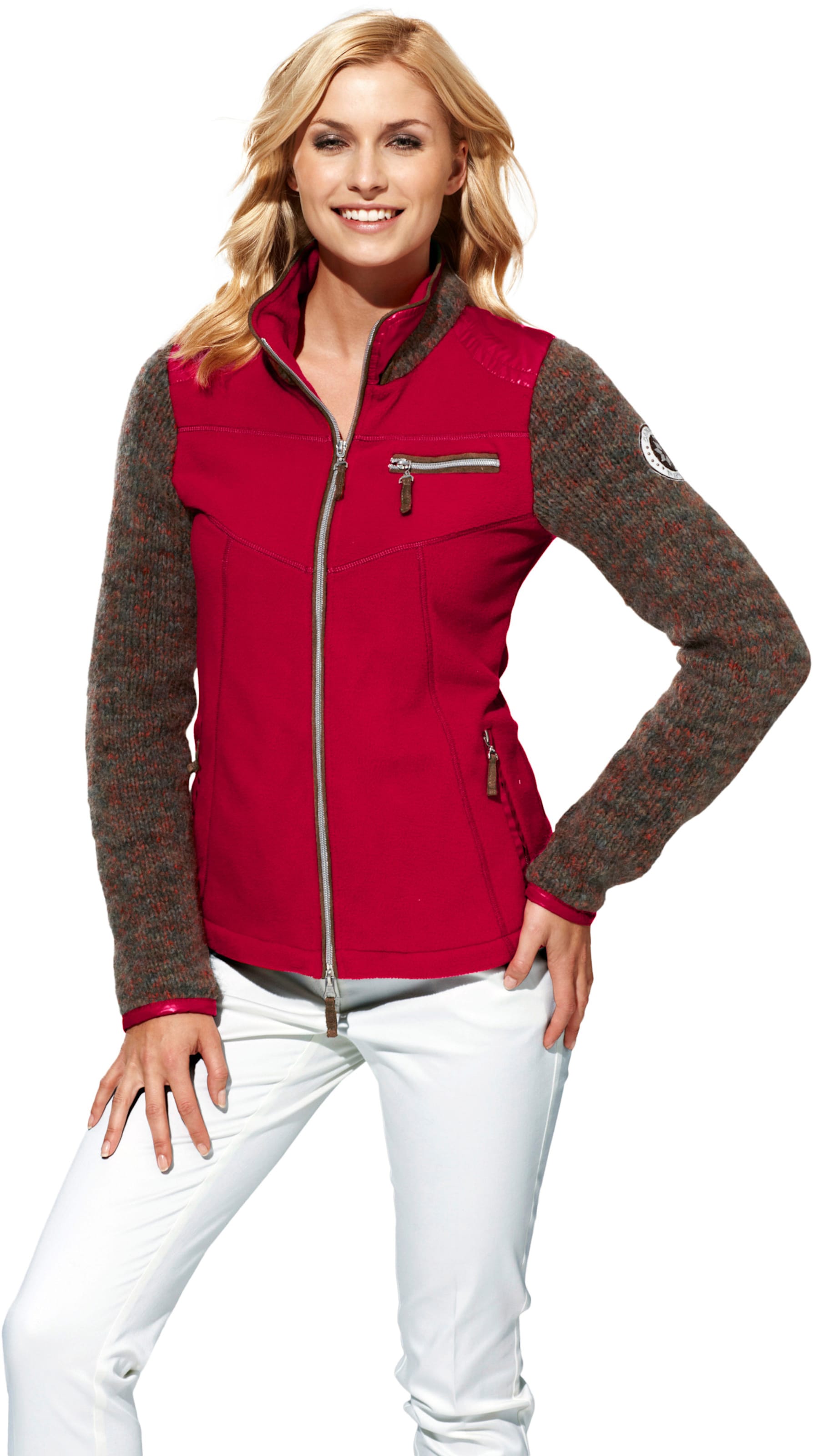 Sweatjacke in rot von heine