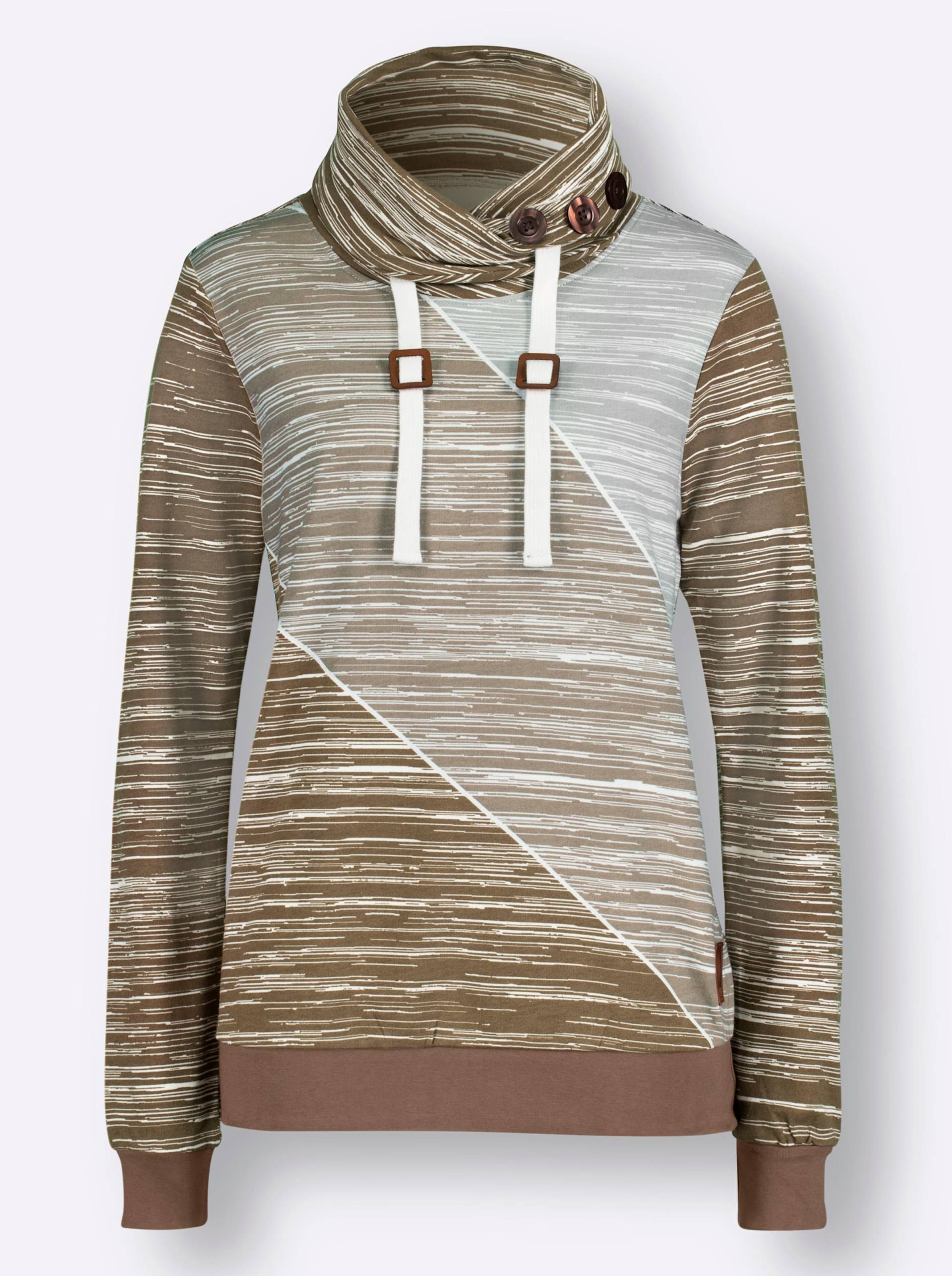 Sweatshirt in braun-ecru-bedruckt von heine