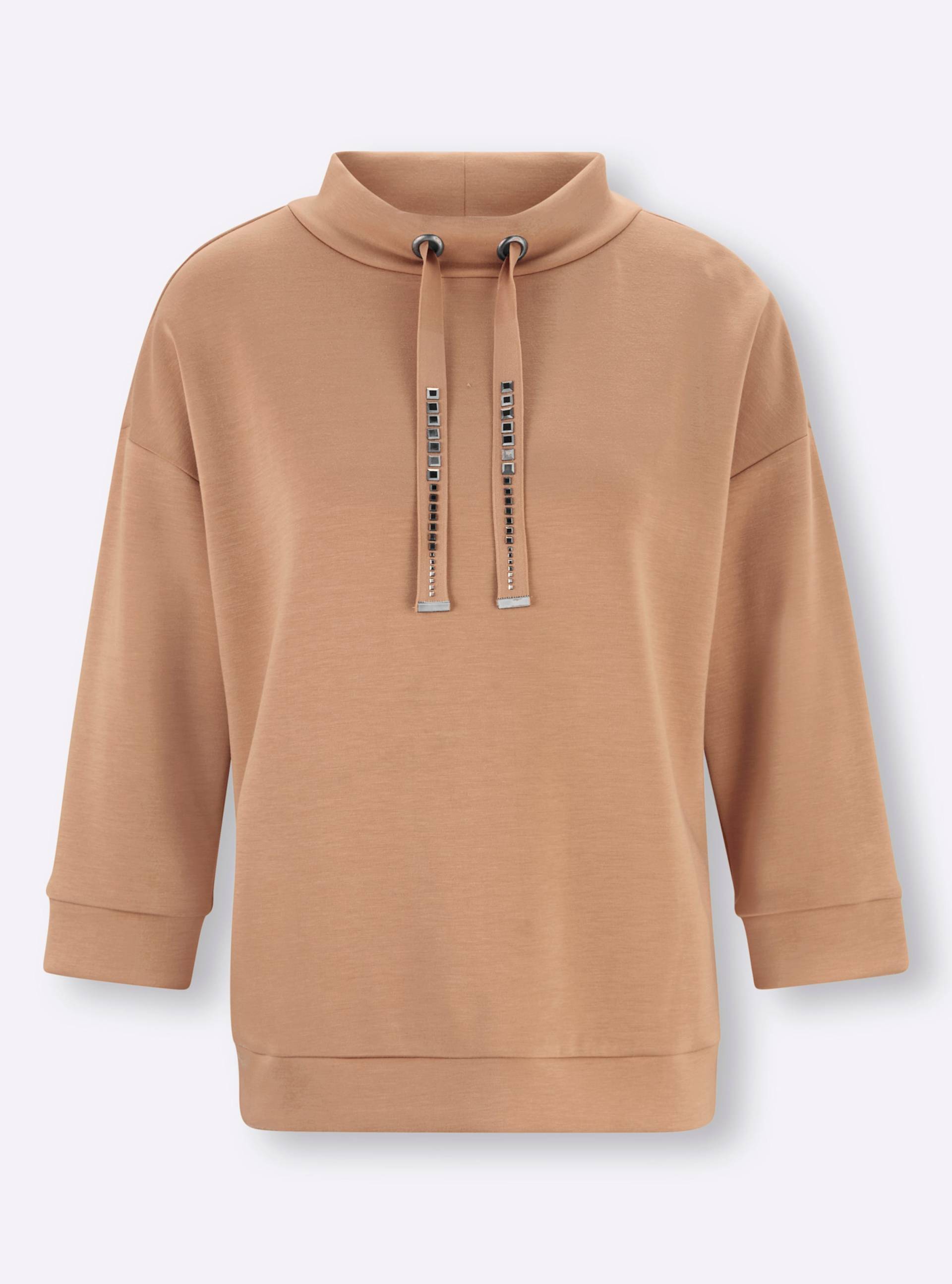 Sweatshirt in camel von heine