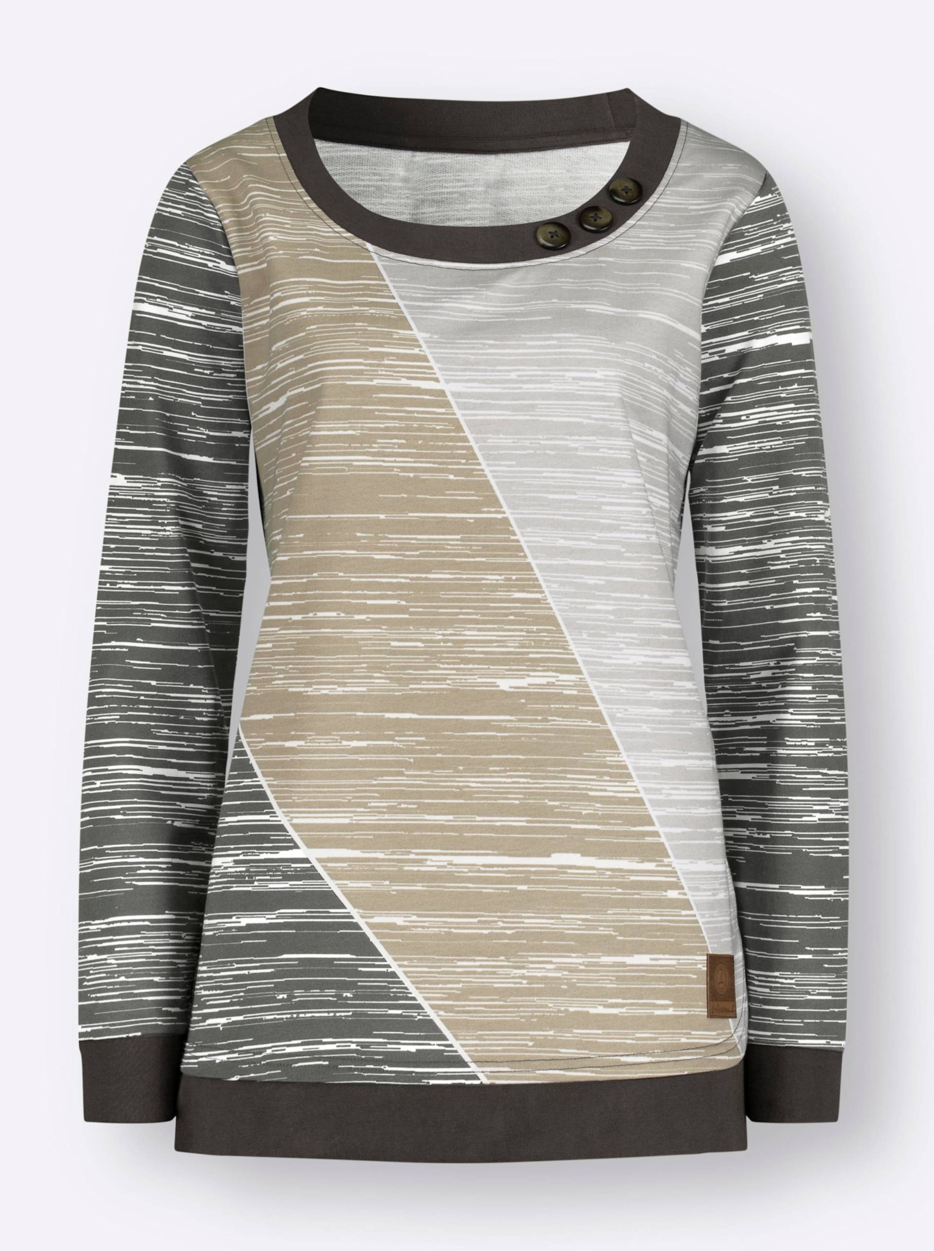 Sweatshirt in graphit-ecru-bedruckt von heine